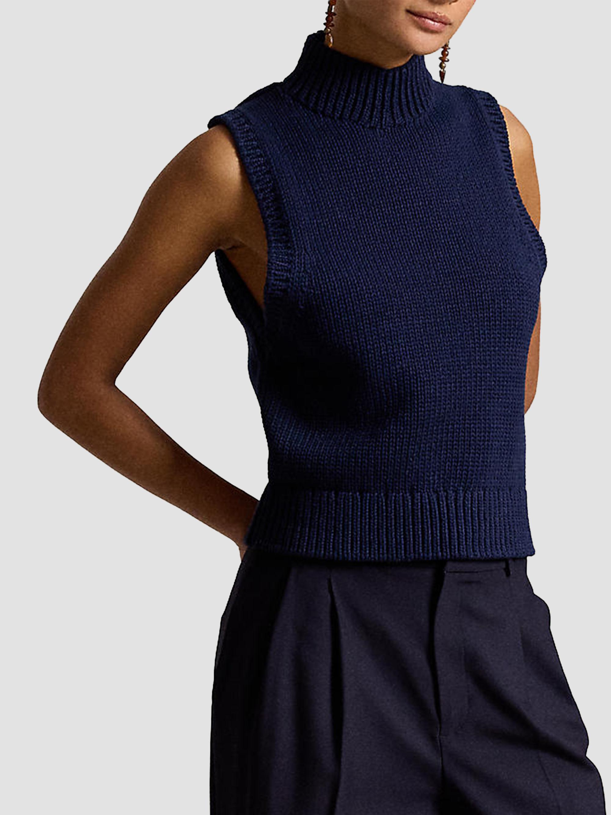 Polo Ralph Lauren Women's Sleeveless Turtleneck Sweater - Cruise Navy | Thumbnail 6