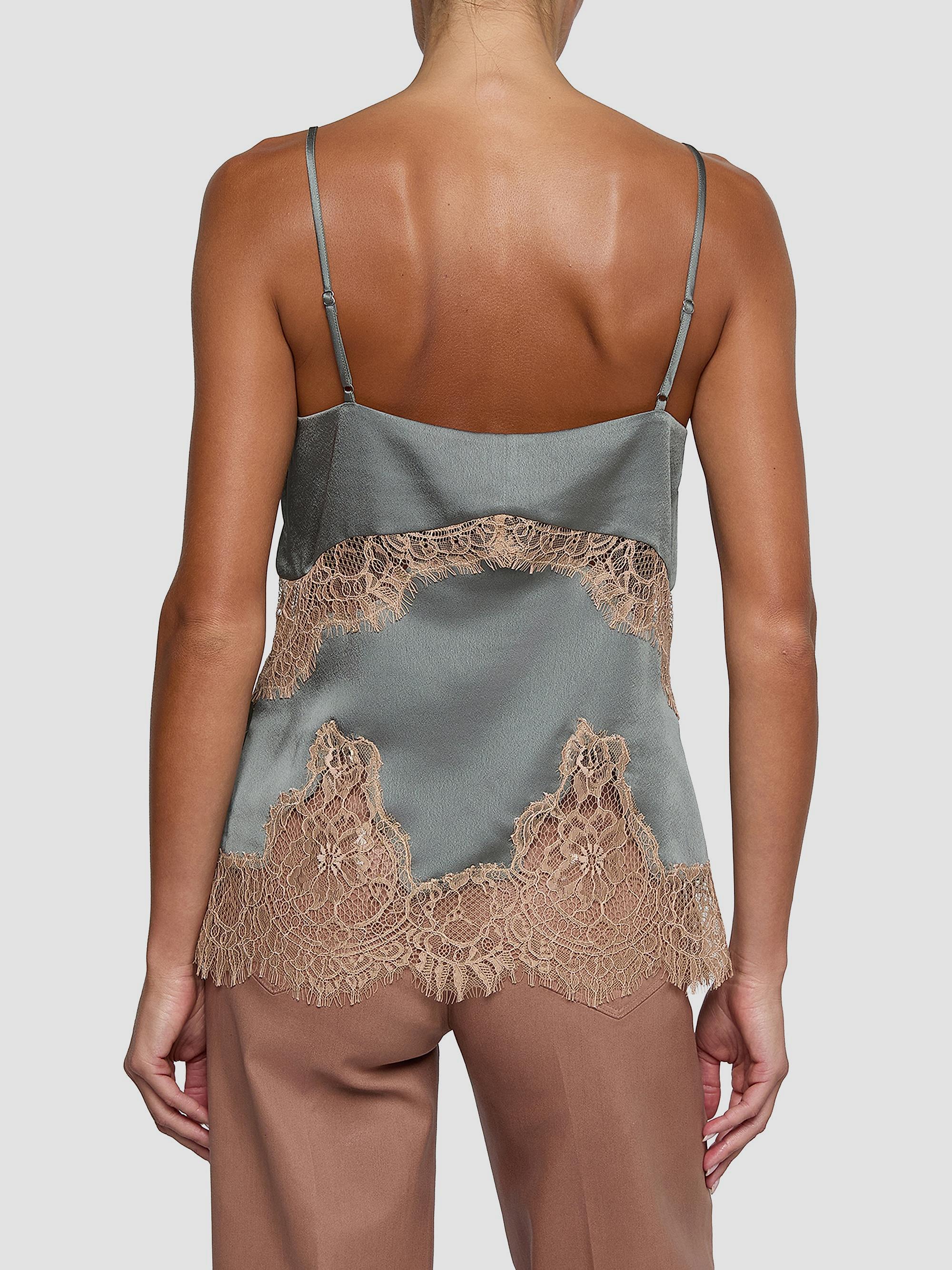 L'AGENCE Mitsu Lace-Trim Satin Cami | Saks Fifth Avenue
