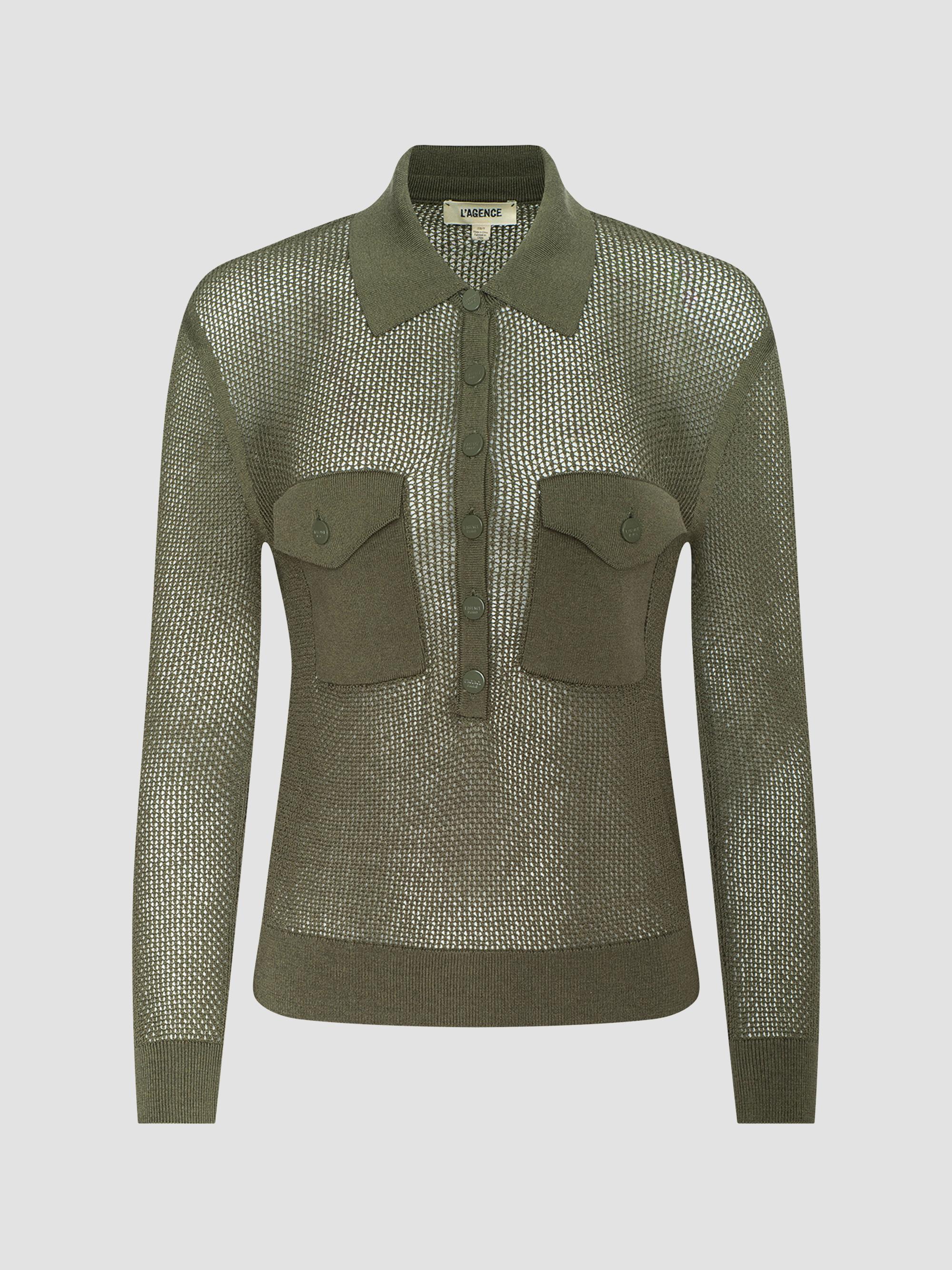 L'AGENCE Gretchen Button Sweater | Saks Fifth Avenue