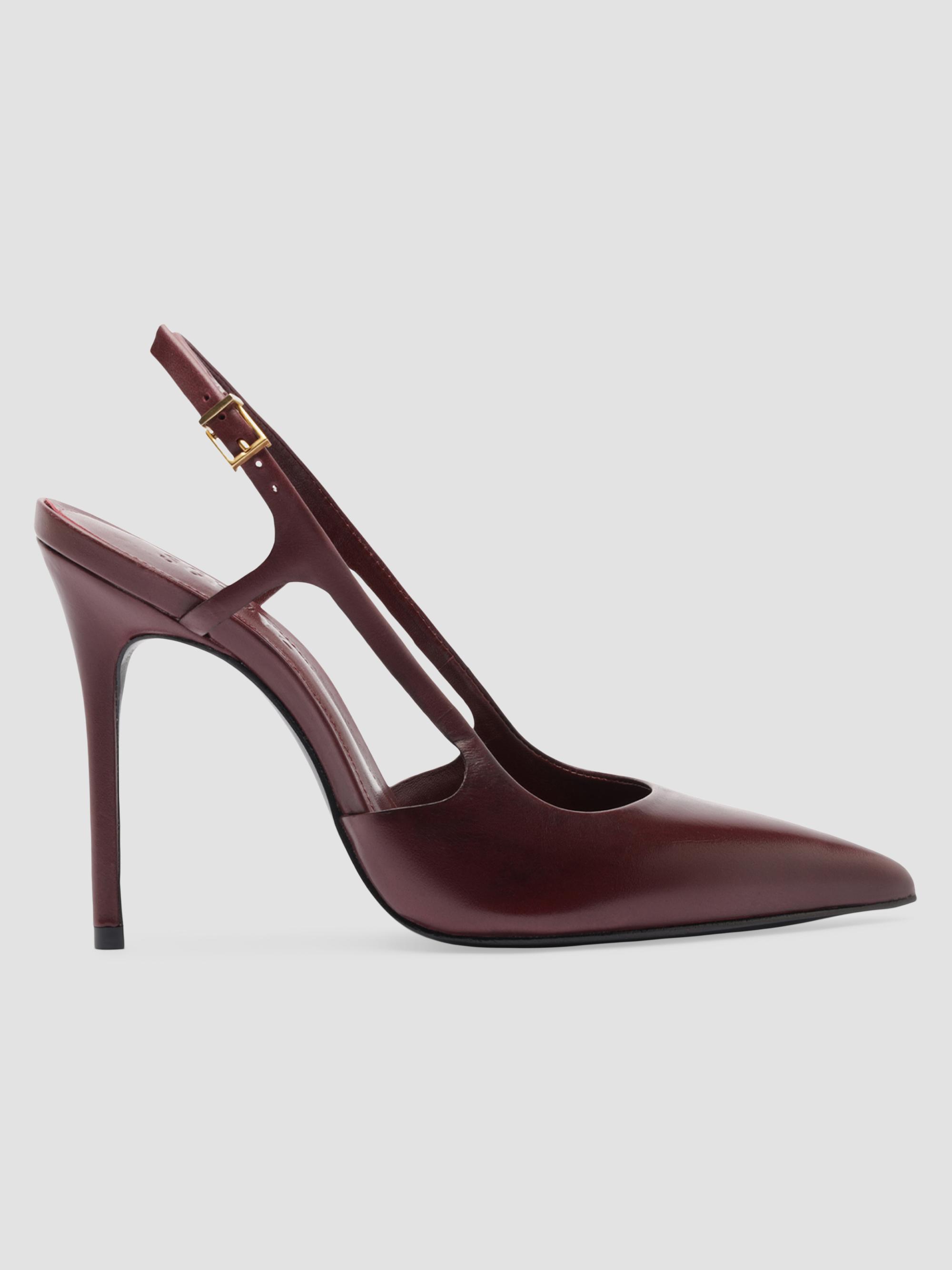 Schutz Women's Boris 110MM Leather Slingback Pumps - Wine Berry | Thumbnail 10