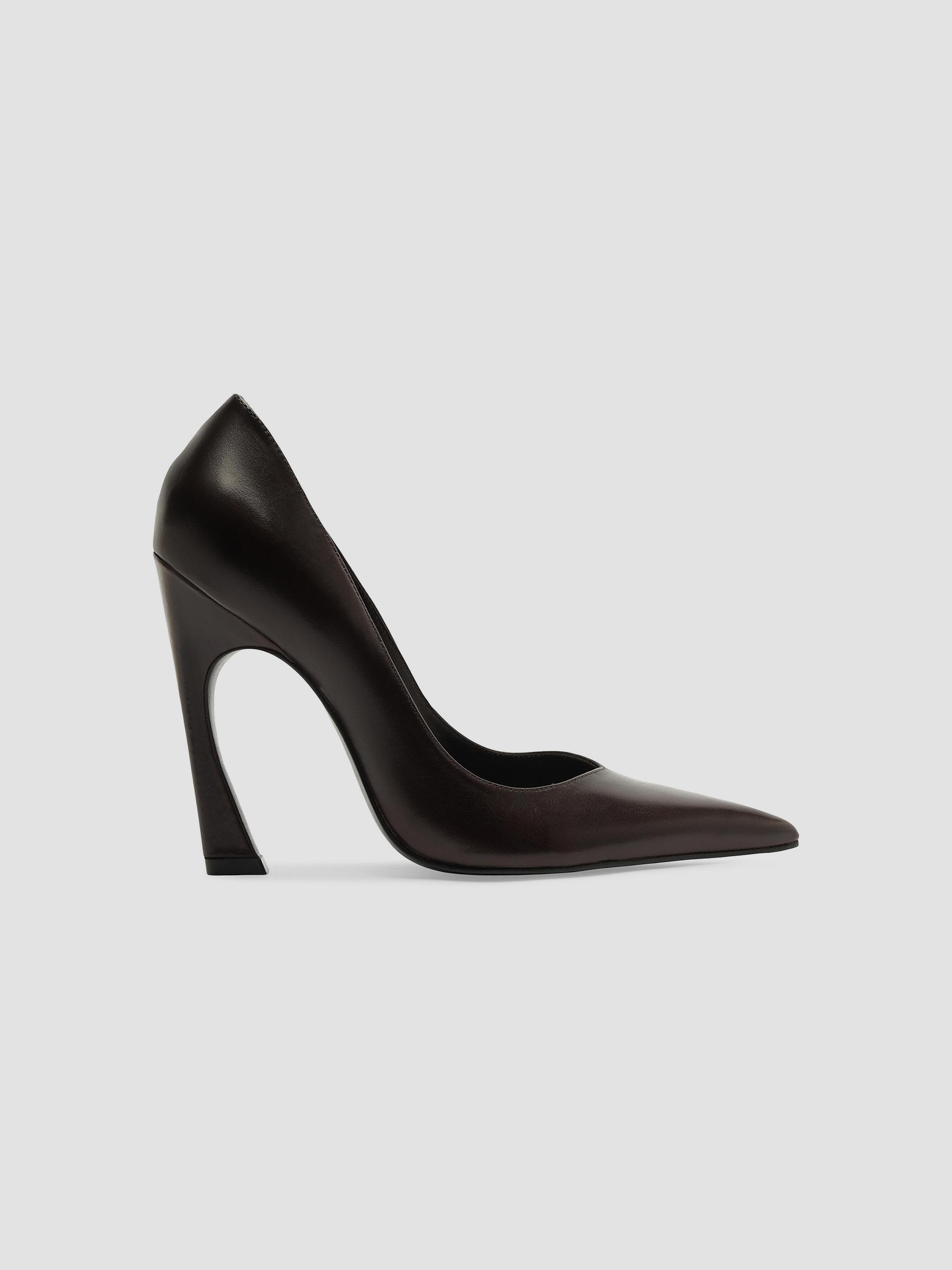 Schutz Women's Lexi 0MM Leather Curved-Heel Pumps - Dark Brown | Thumbnail 10