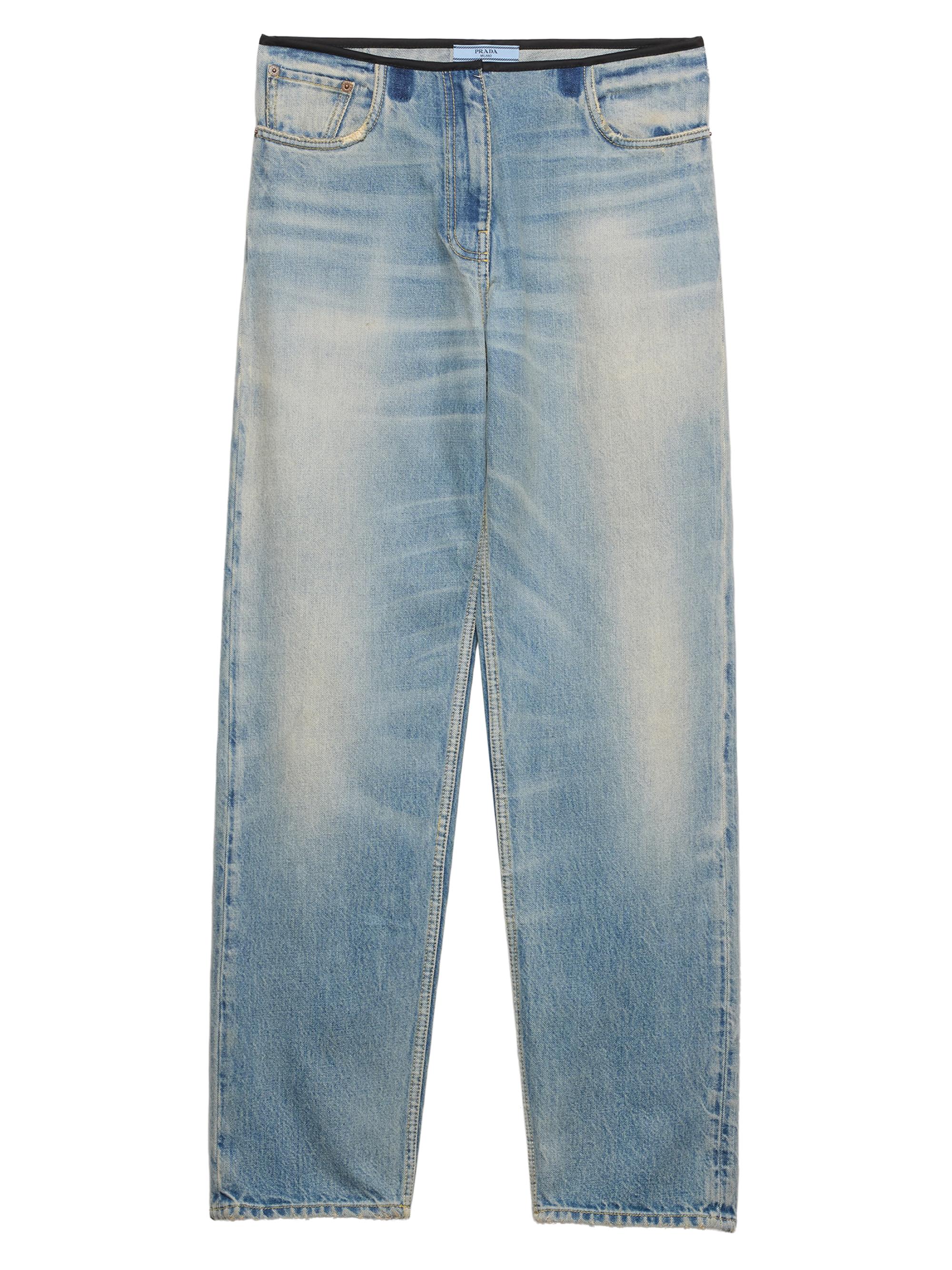 Prada Women's Washed Denim Jeans - Blue