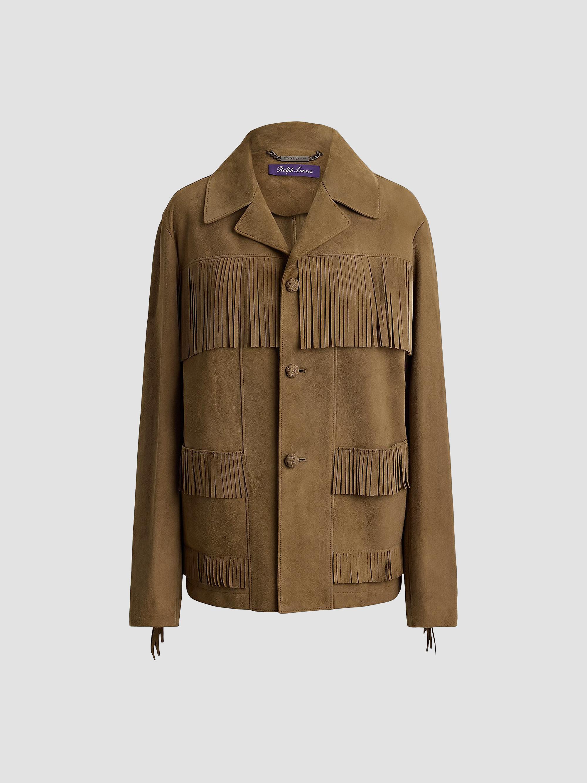 Ralph Lauren Collection Women's Perce Suede Fringe Jacket - Portobello
