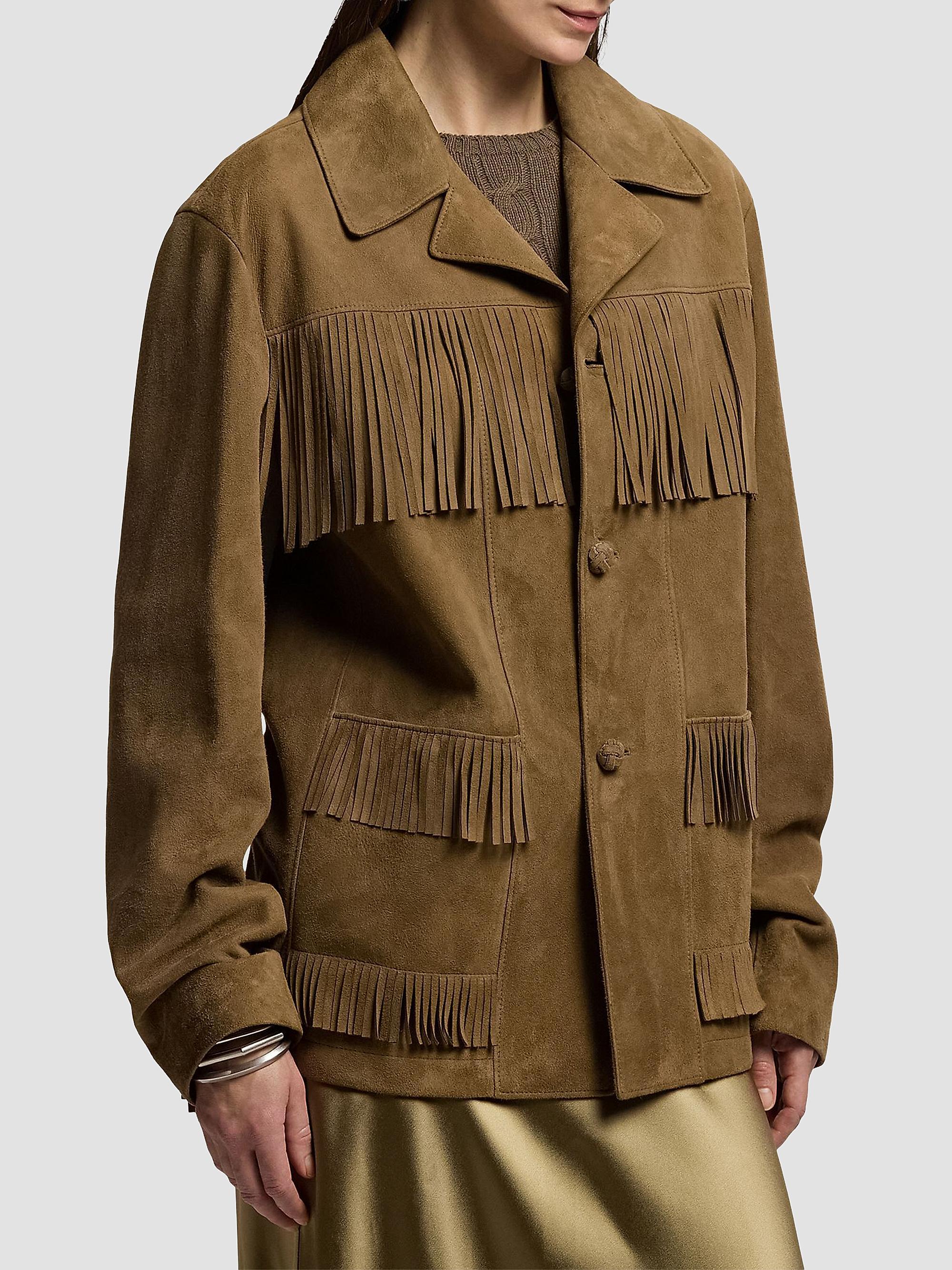 Ralph Lauren Collection Women's Perce Suede Fringe Jacket - Portobello | Thumbnail 4