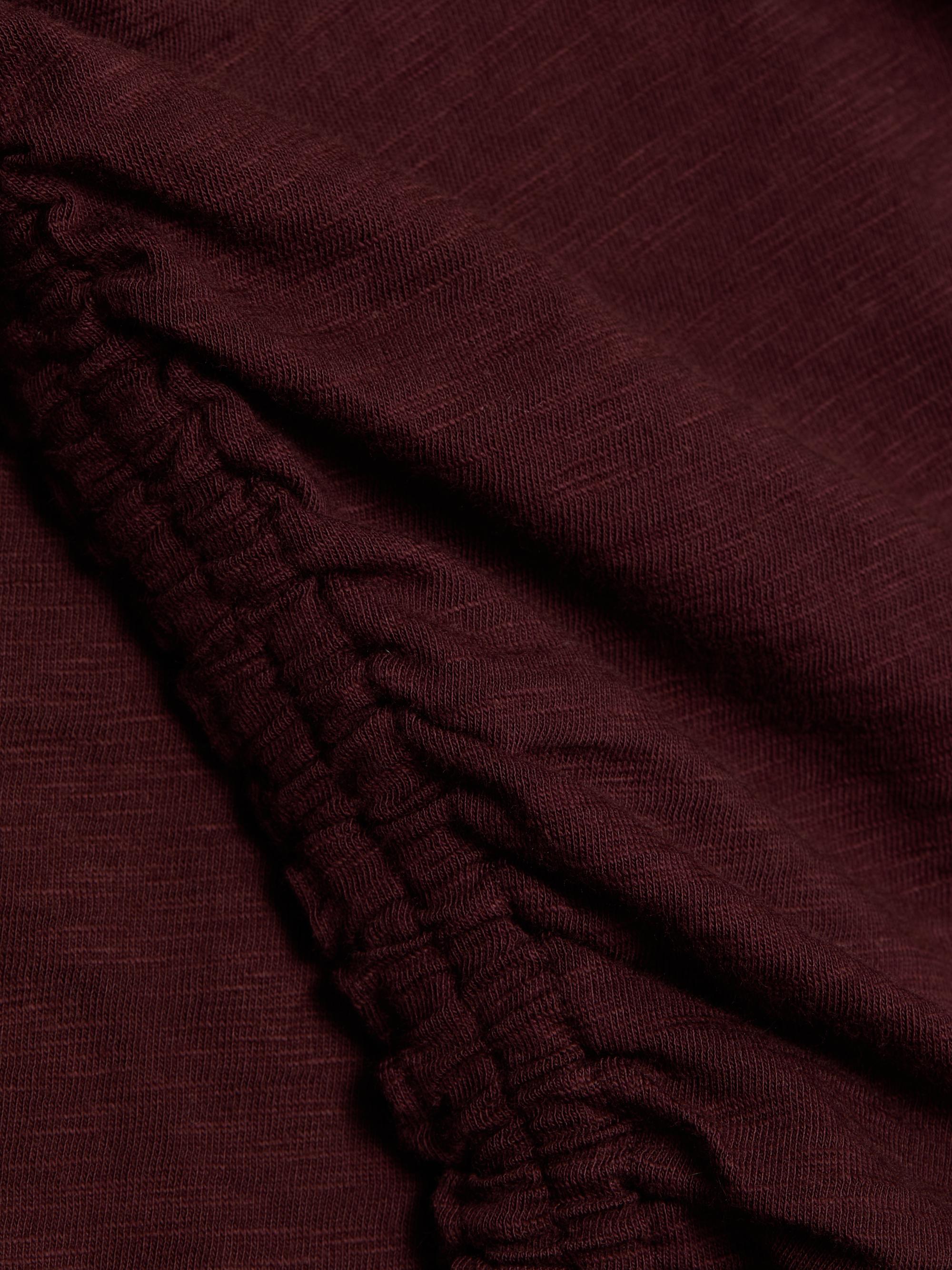 Veronica Beard Women's Waldorf Ruched-Sleeve Cotton Tee - Raisin | Thumbnail 7
