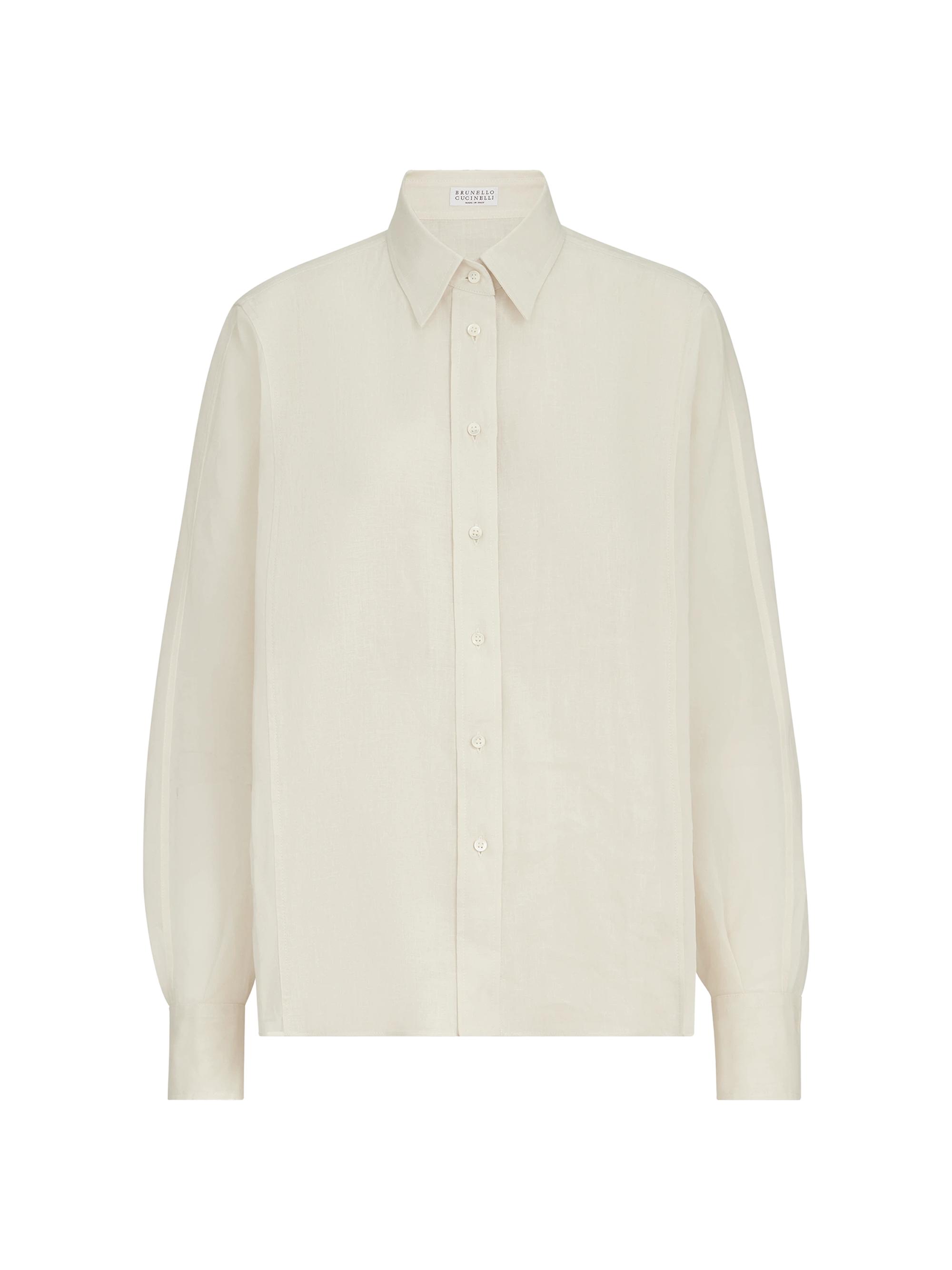 Brunello Cucinelli Stretch Silk Satin Shirt with Monili | Saks