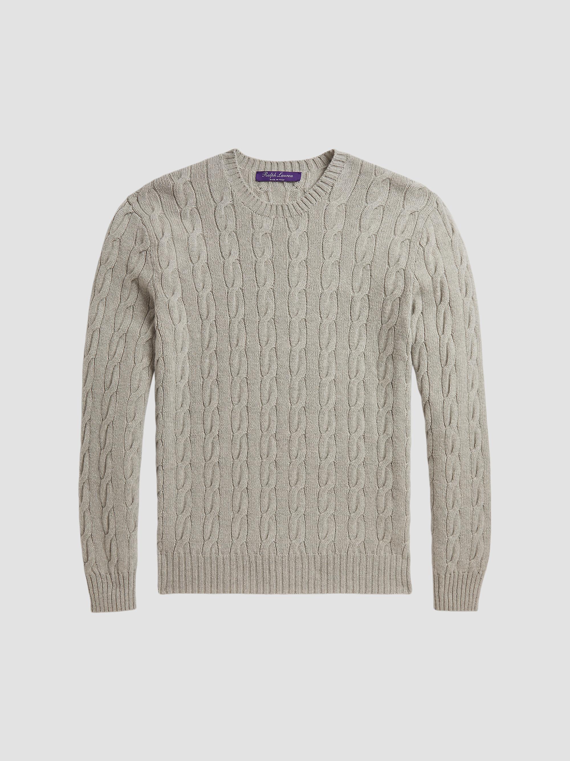 Ralph Lauren Purple Label Cable-Knit Mockneck Cashmere Sweater