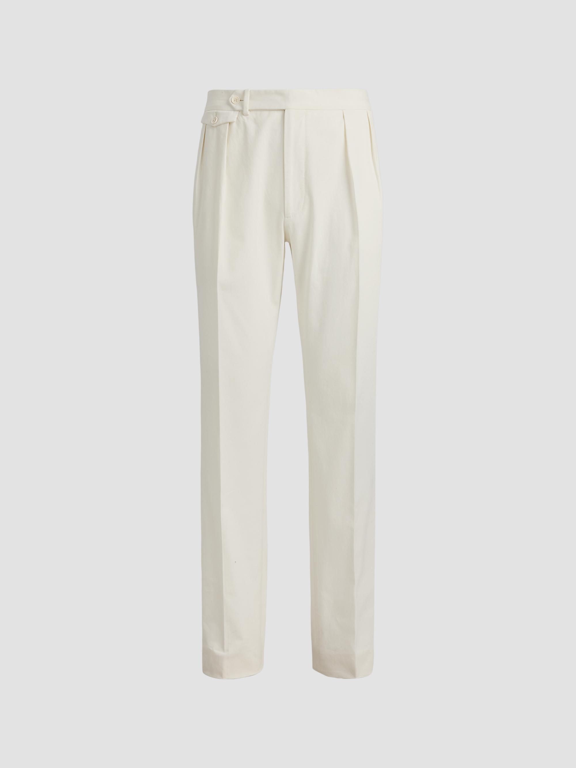 【イタリア製】RalphLauren Purple Label ホワイトパンツ Ralph Lauren Purple Label Silk Straight-Leg Chino Trousers | Saks