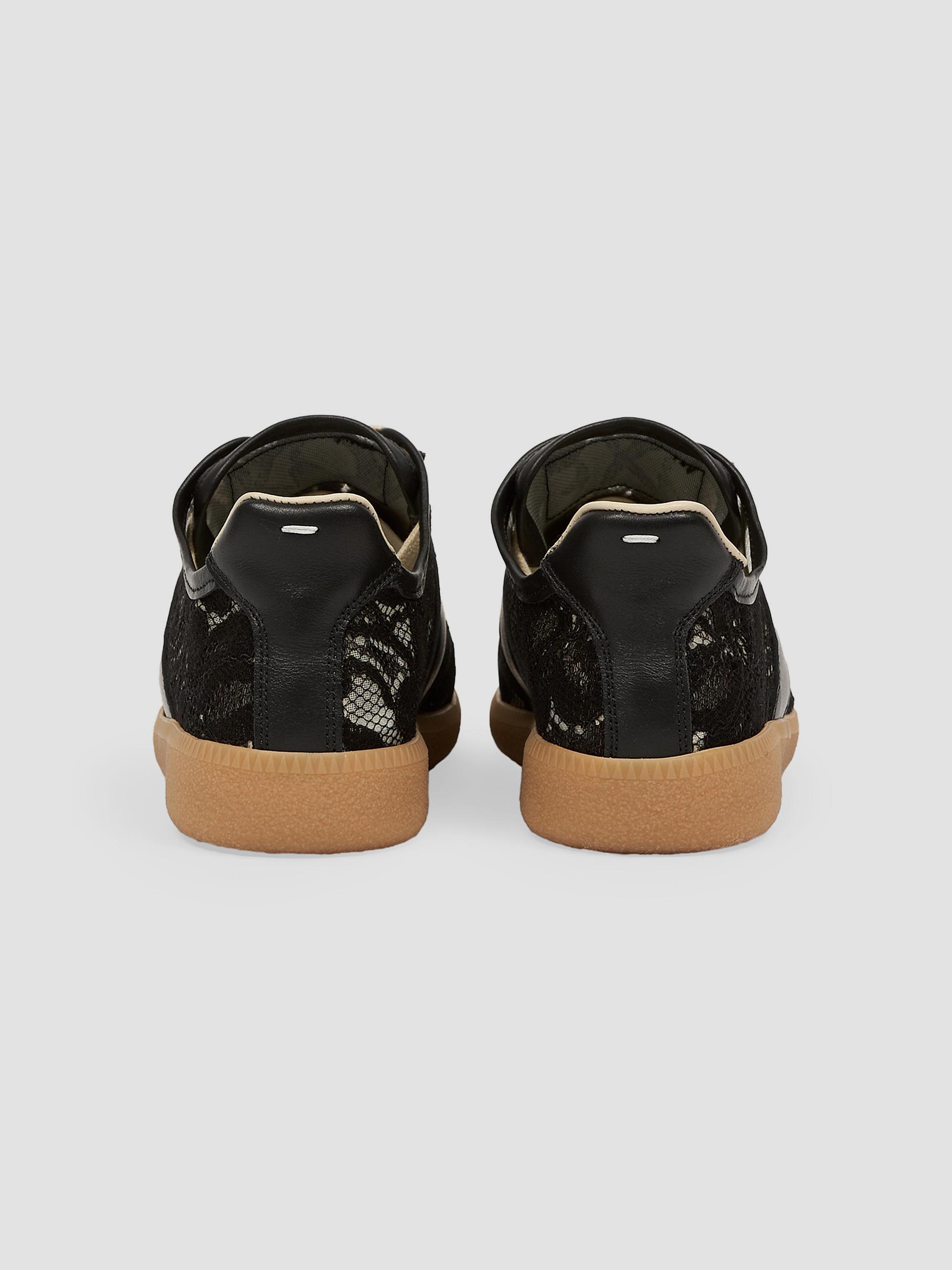 Maison Margiela Replica Lace-Trim Leather Sneakers | Saks Fifth Avenue