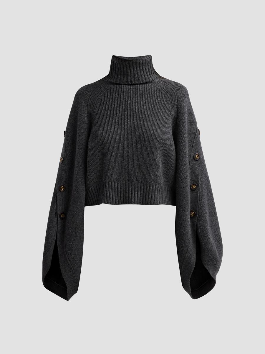 Zimmermann Women's Valiant Buttoned Wool Sweater In Graphite