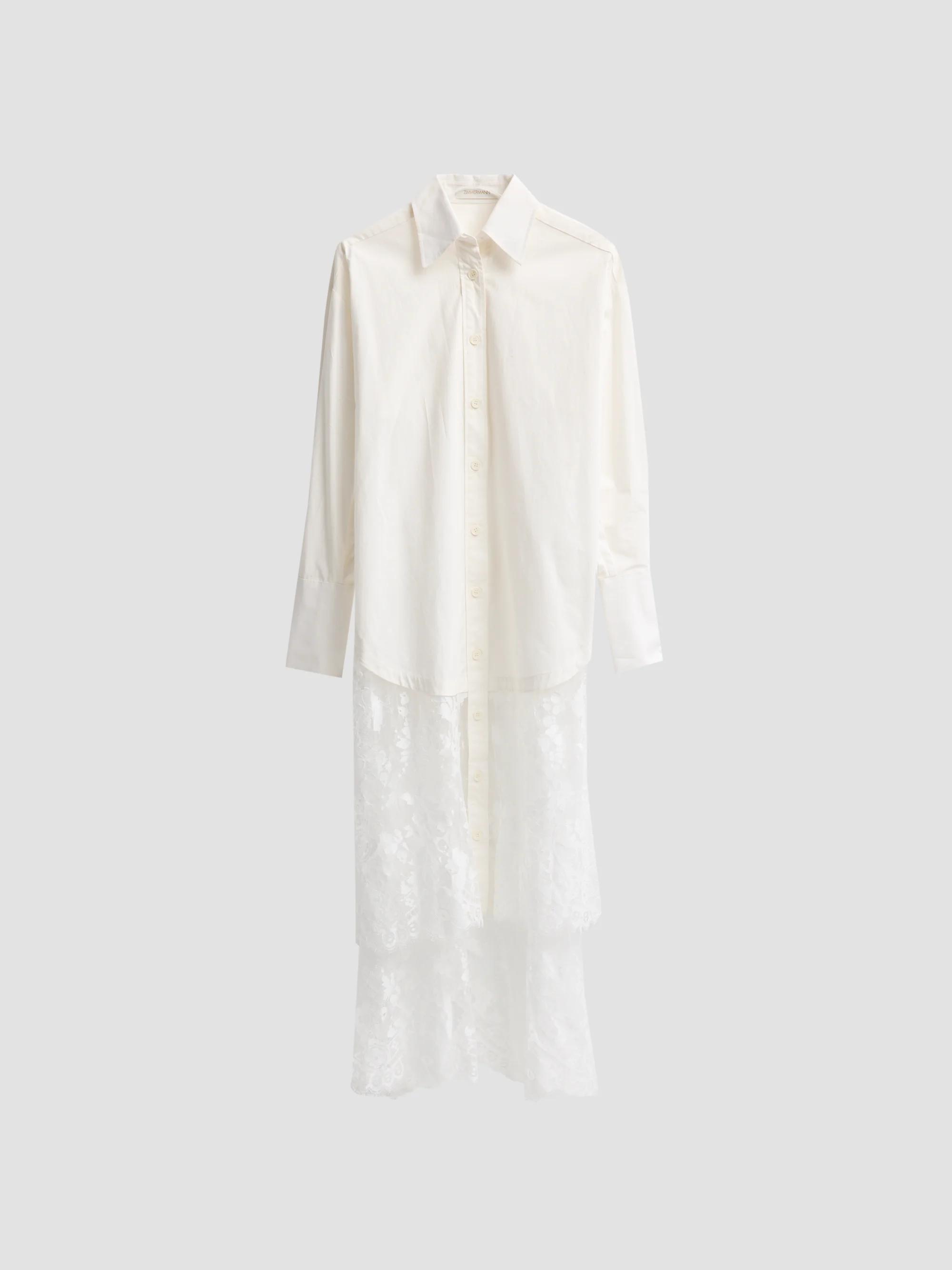 Zimmermann Valiant Lace Cotton Tunic Shirt | Saks Fifth Avenue