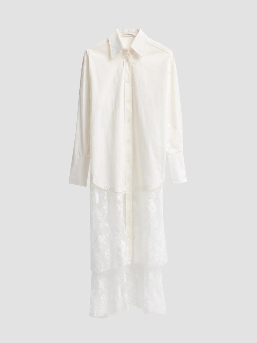Zimmermann Women's Valiant Lace Cotton Tunic Shirt In Ivory