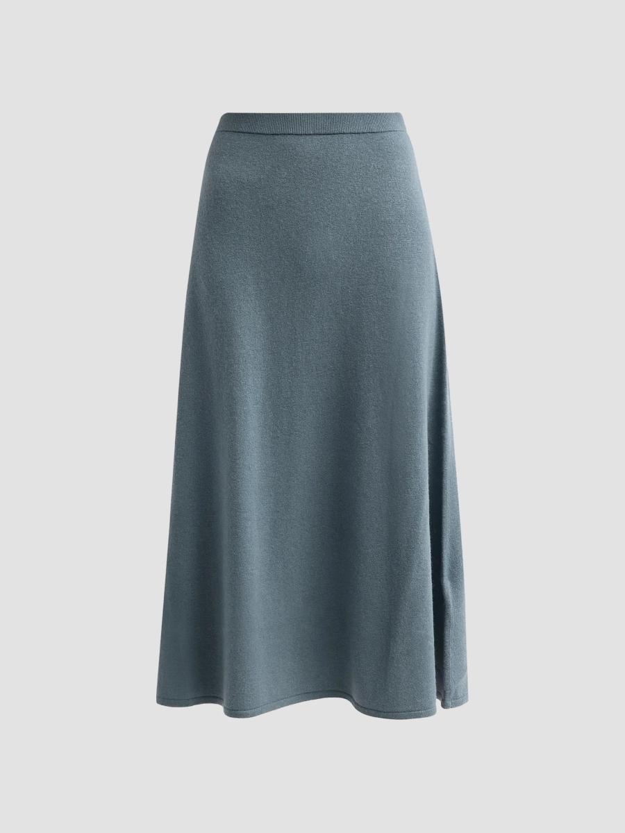 Zimmermann Women's Valiant Wool-cashmere Midi Skirt In Deco Blue