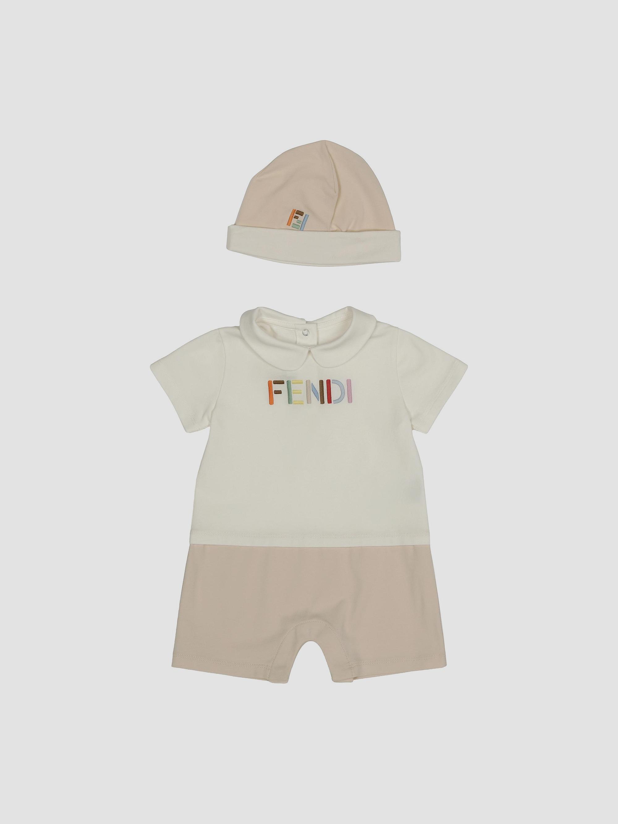 FENDI ズッカ柄ロンパース　うさぎニット帽　セット　6M Fendi Baby Boy's 2-Piece Beanie & Romper Set | Saks Fifth Avenue