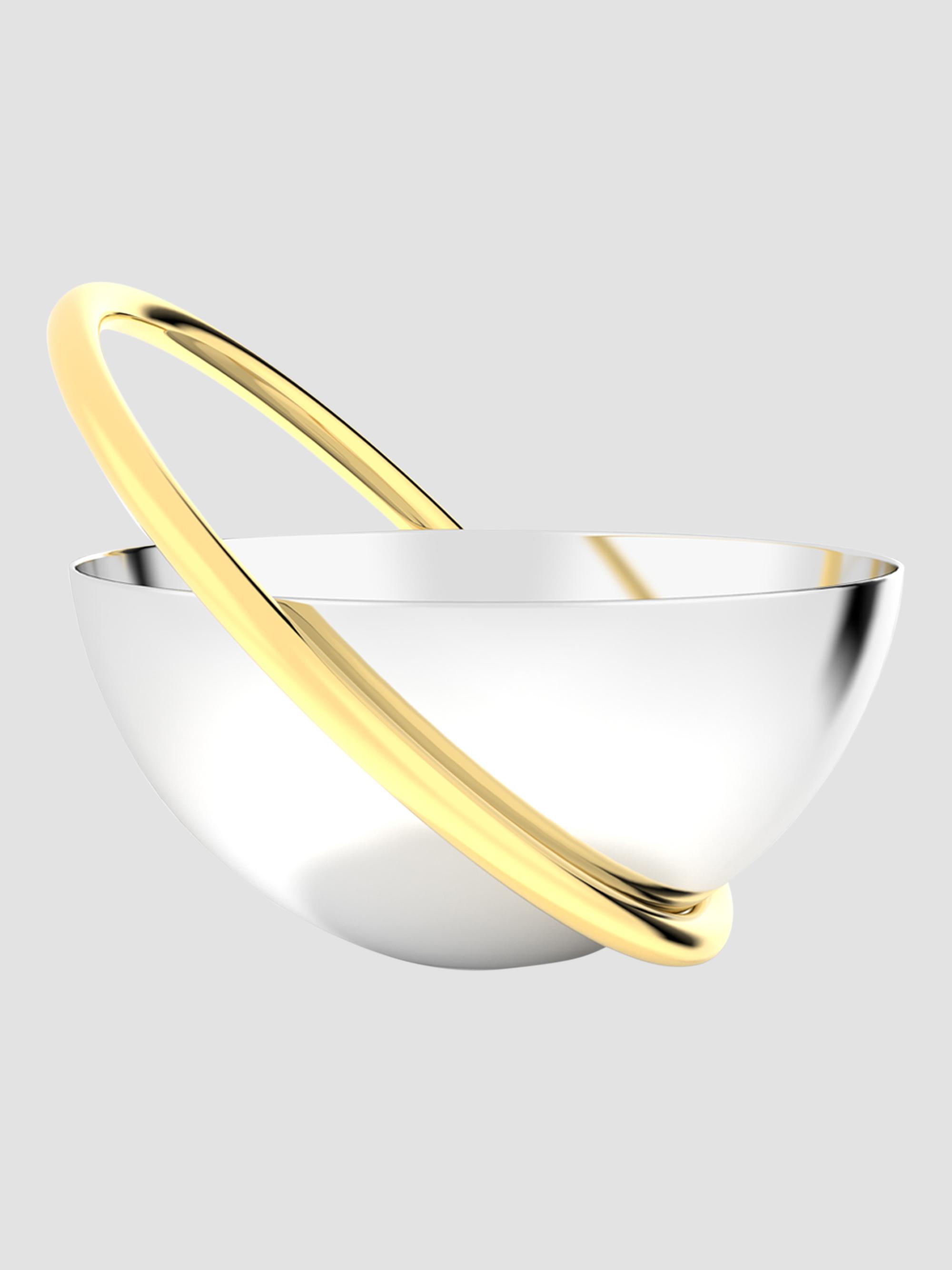 ANNA New York Ring Stainless Steel & Brass Nut Bowl - Silver Gold | Thumbnail 7