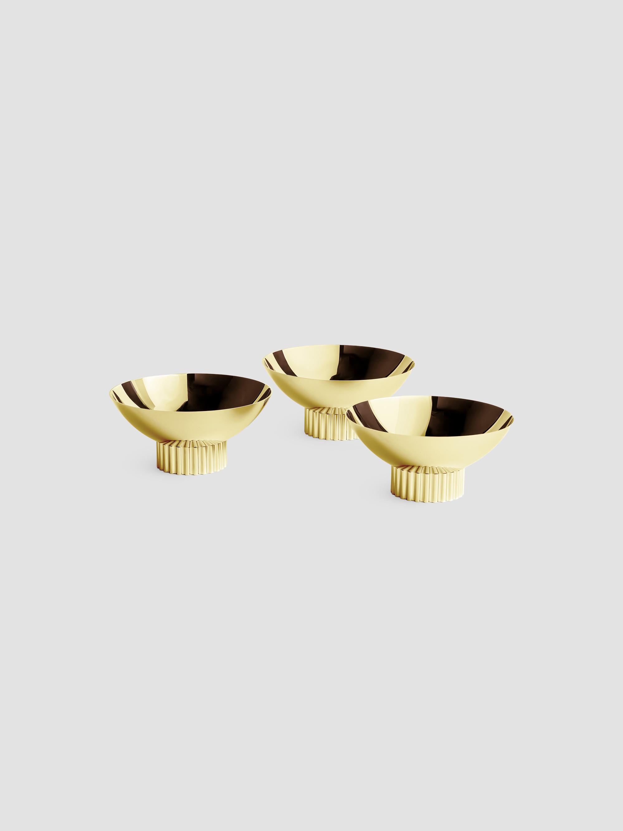 ANNA New York Striations Trio Bowl Set - Gold | Thumbnail 3