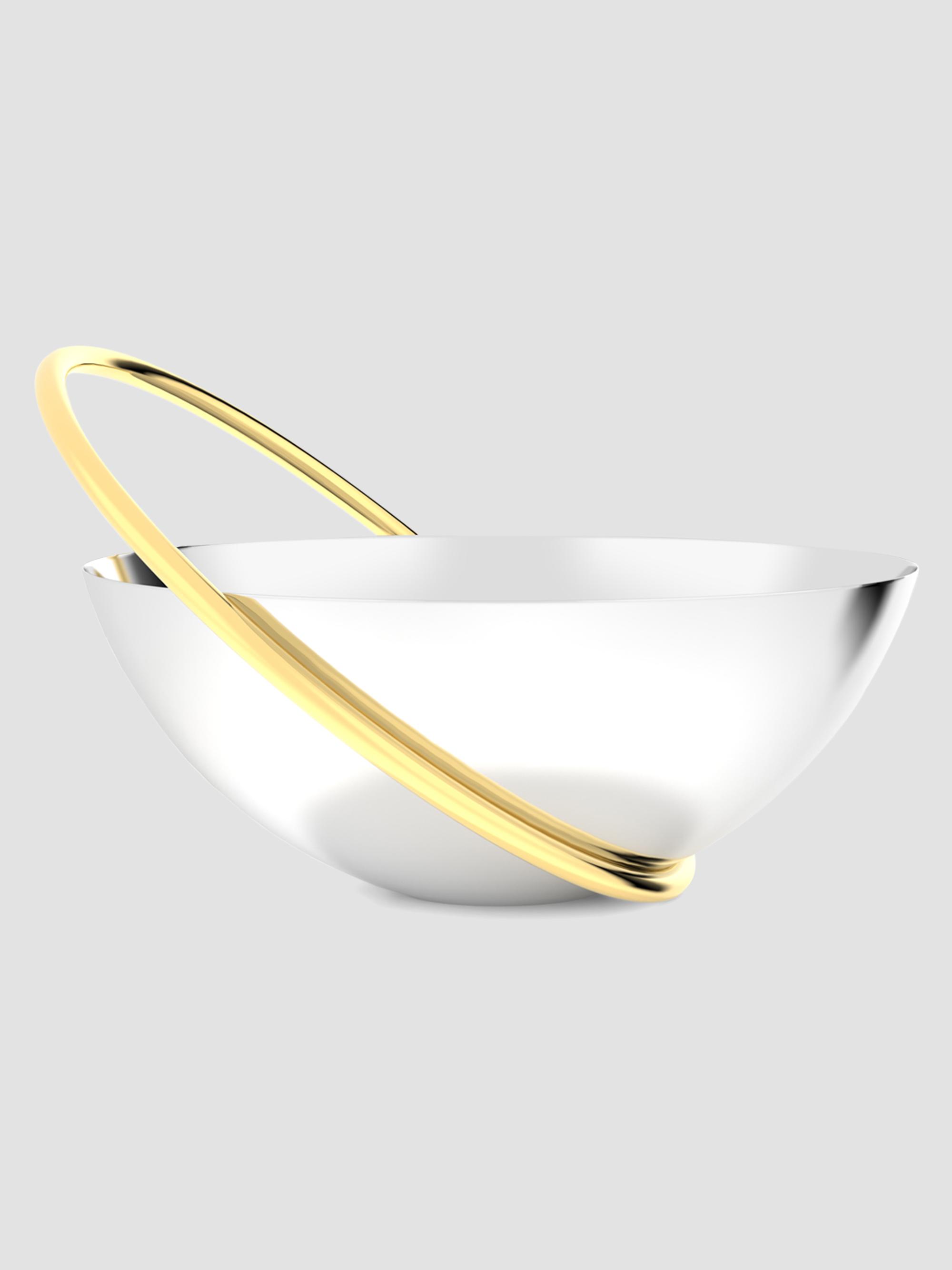 ANNA New York Ring Stainless Steel & Brass Fruit Bowl - Silver Gold | Thumbnail 4