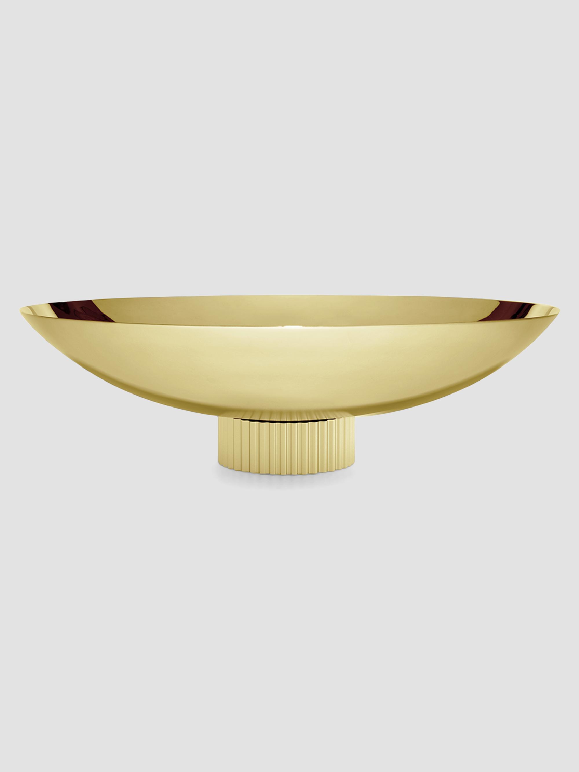 ANNA New York Striations Goldtone Stainless Steel Fruit Bowl - Gold | Thumbnail 2