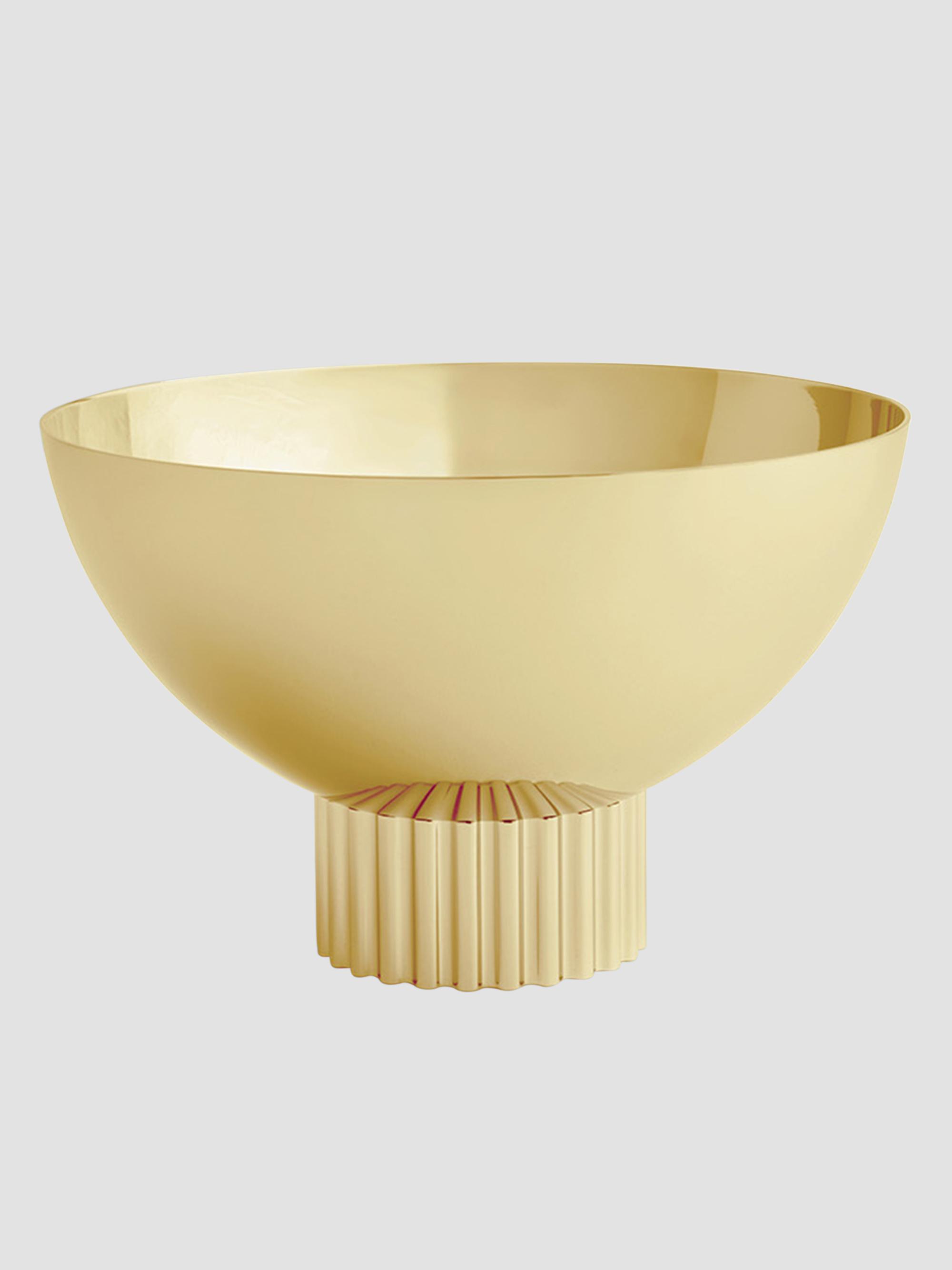 ANNA New York Striations Goldtone Stainless Steel Nut Bowl - Gold | Thumbnail 2