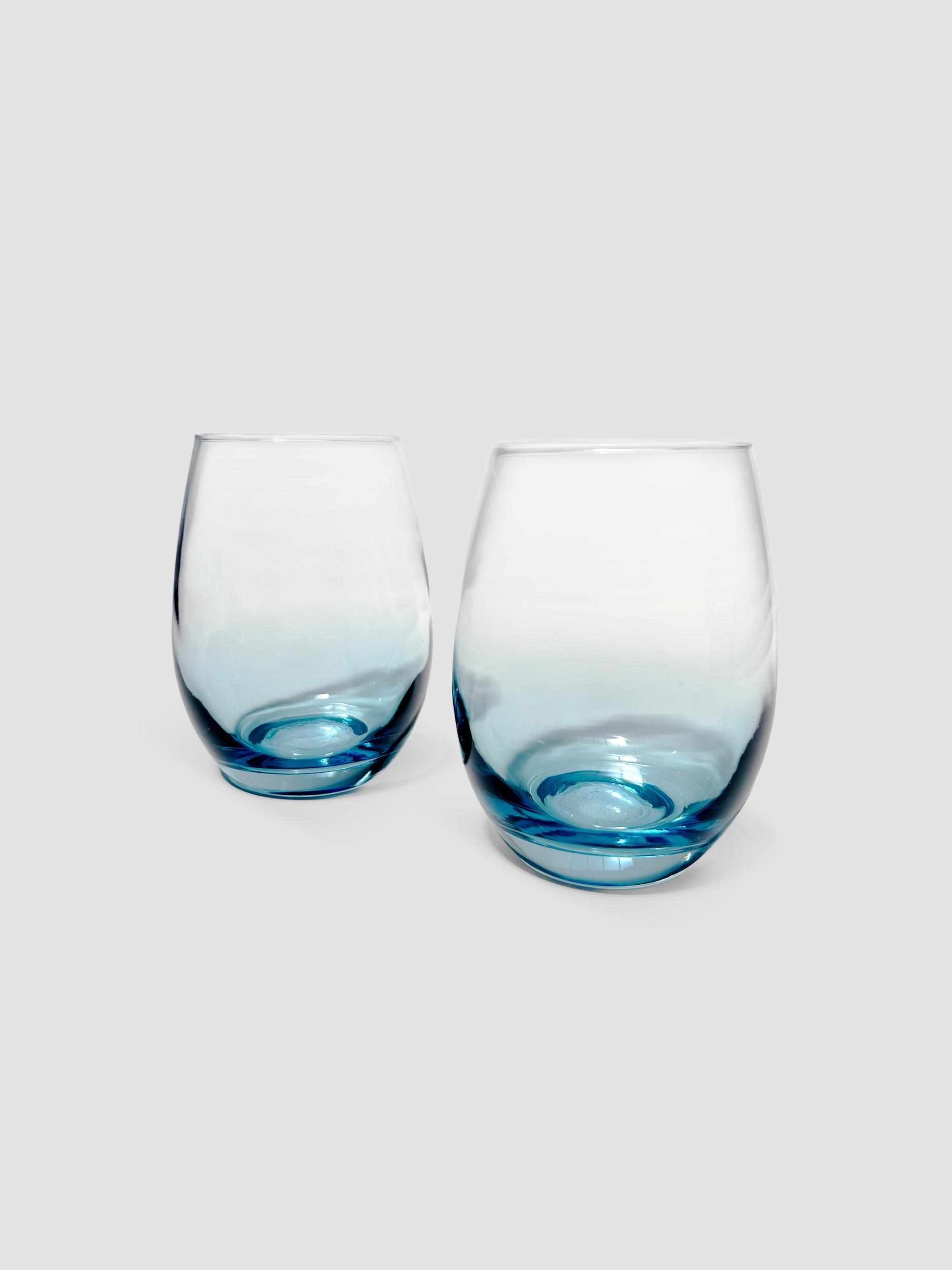 ANNA New York Talianna Ombré 2-Piece Stemless Wine Glass Set - Sky Blue | Thumbnail 3
