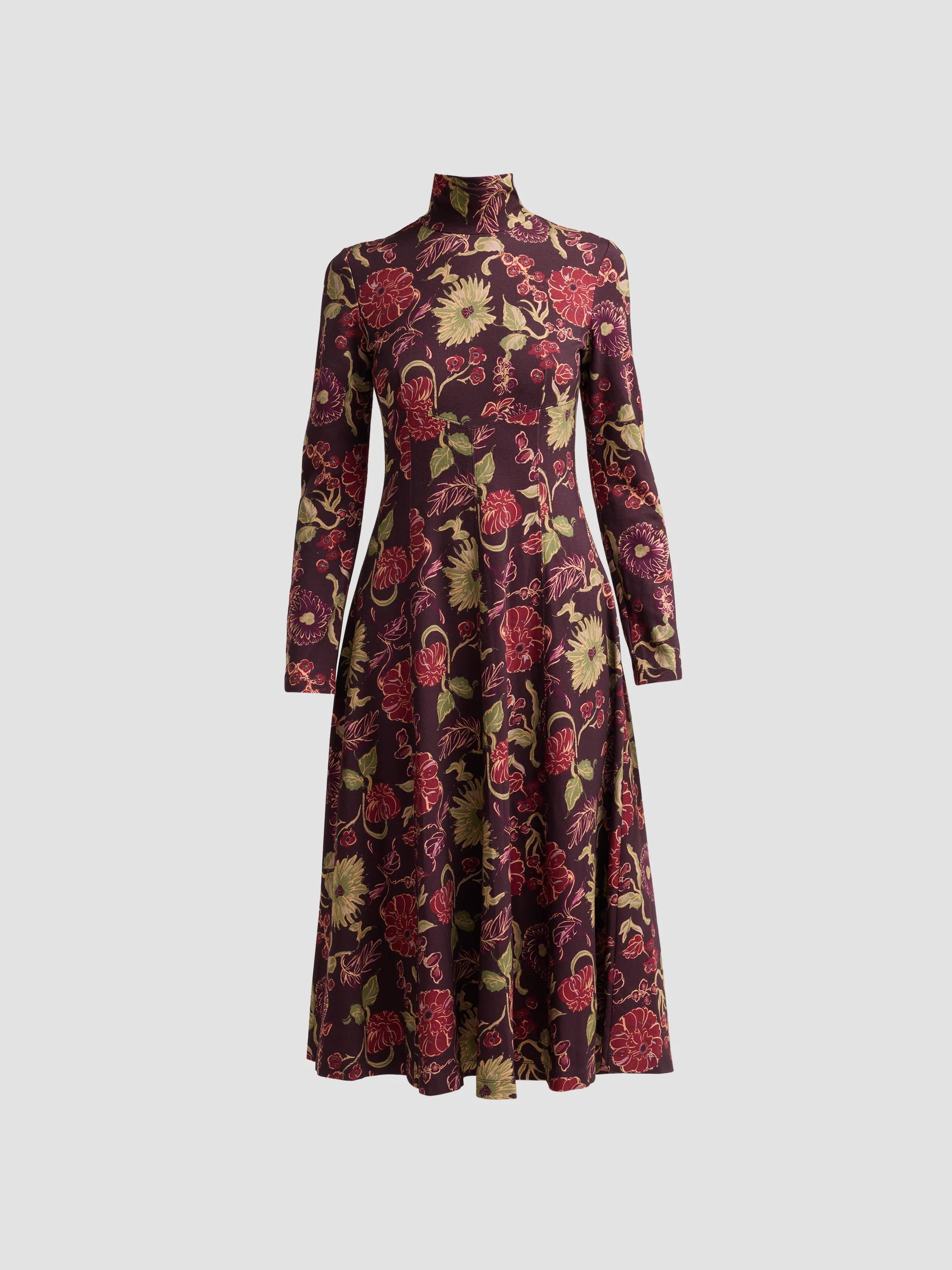 Tanya Taylor Ella Faux Leather Belted Midi-Dress
