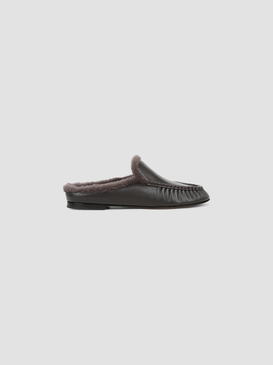 Vince Women's Tevin Shearling Suede Mules In Gray