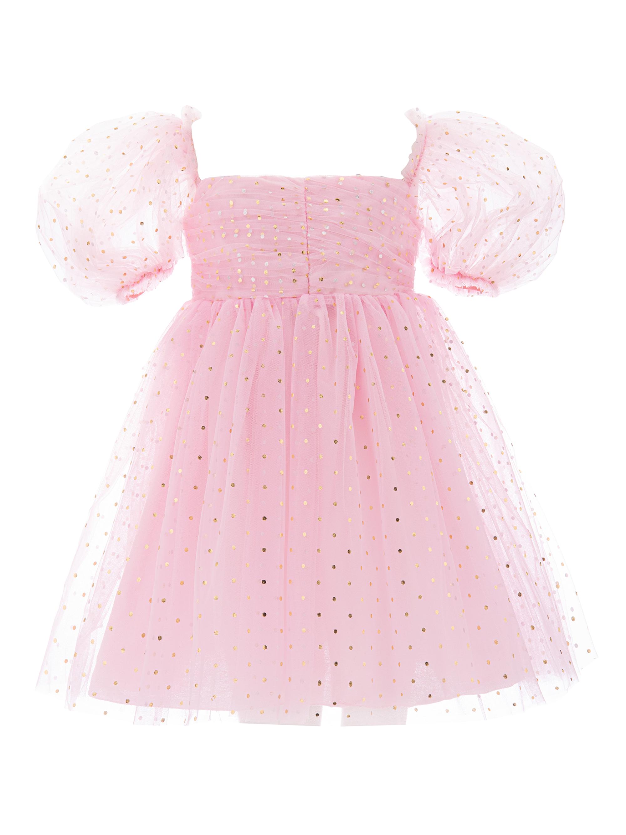 Mimi Tutu Little Girl's & Girl's Tulle Puff Sleeve Dress - Pink