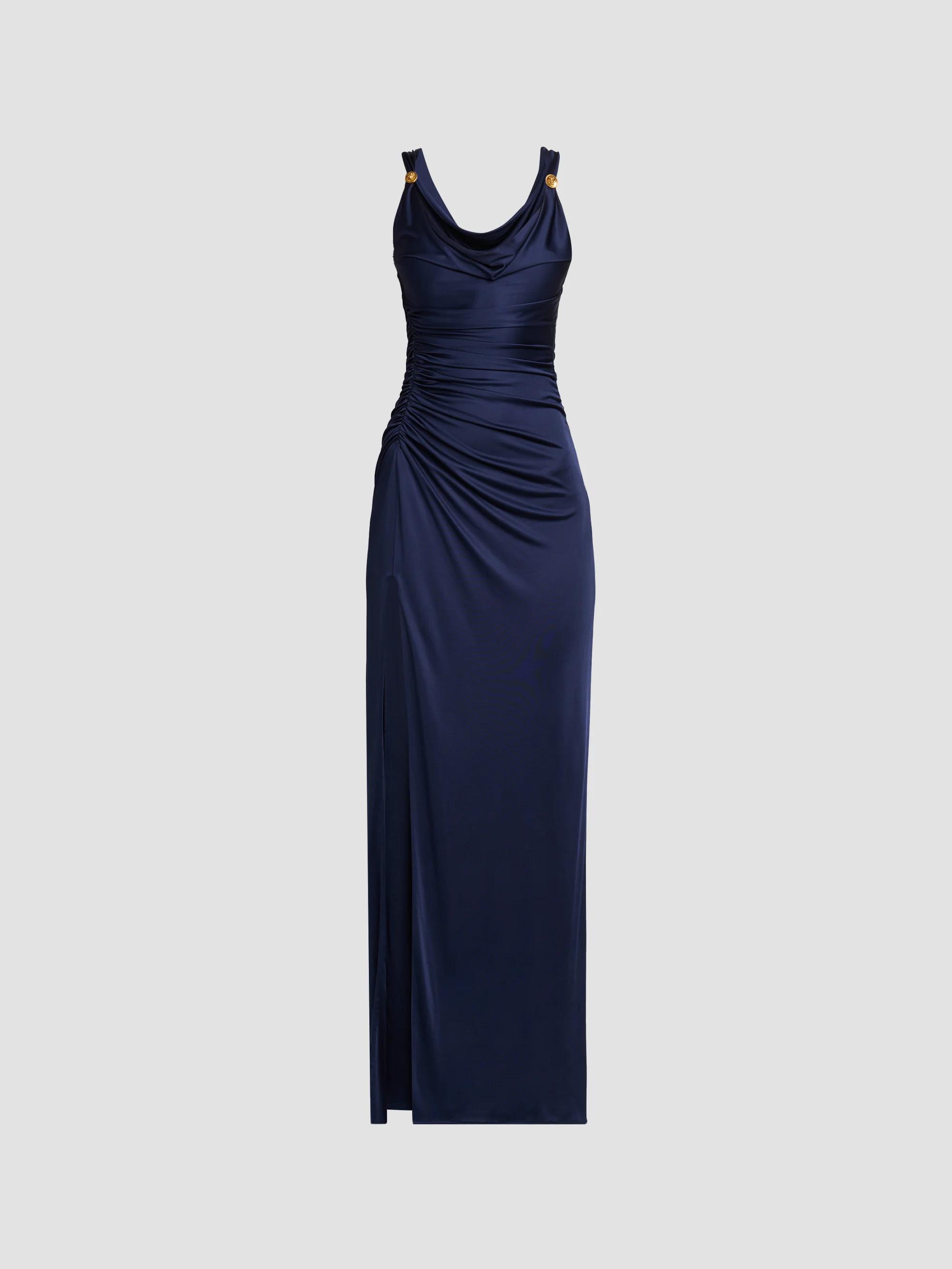 evening dresses at saks Women's Versace Designer Gowns Color:Black and White Stripes Meredith Off the Shoulder and Illusion Skirt Overlay