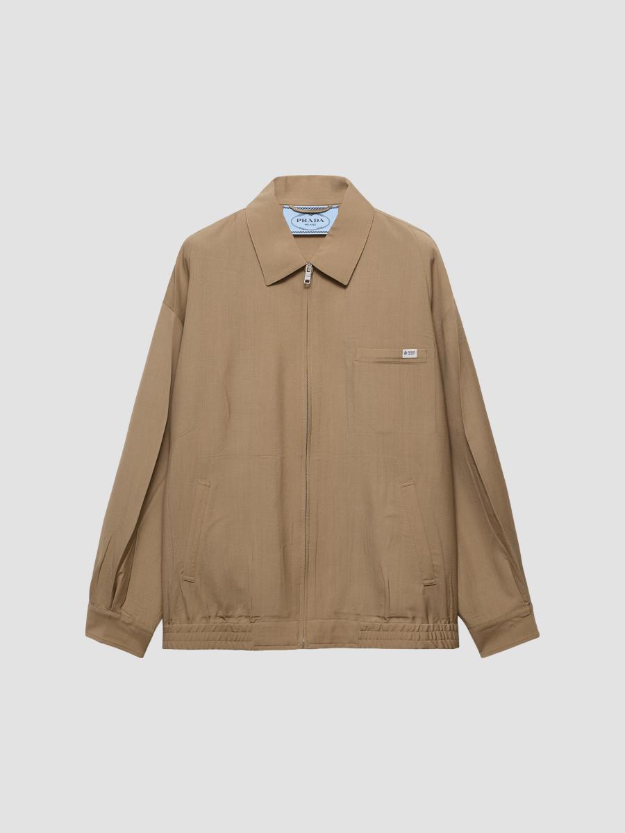 Prada Women's Mohair Wool Blouson Jacket In Brown