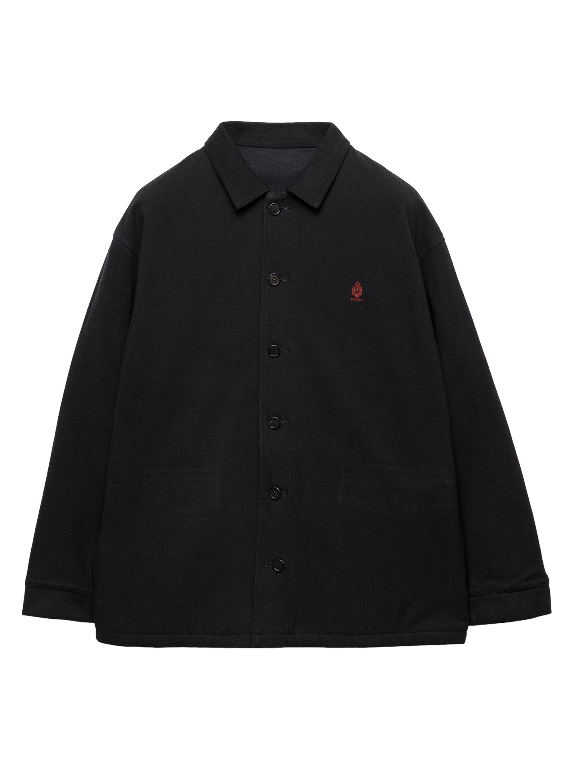 Prada Cotton Fleece Zipper Jacket with Re-Nylon Details | Saks