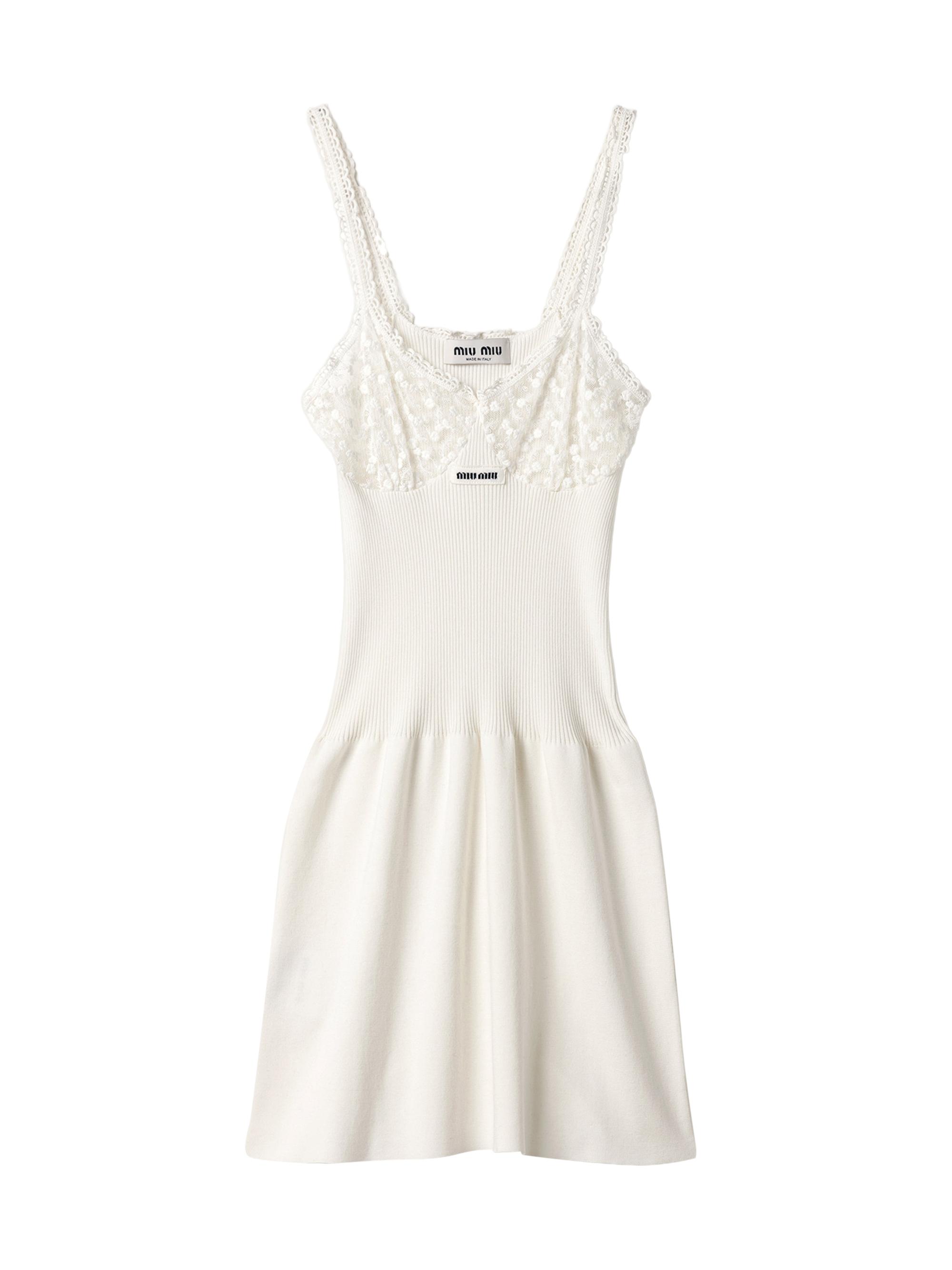 Miu Miu Cotton and Lace Dress | Saks Fifth Avenue