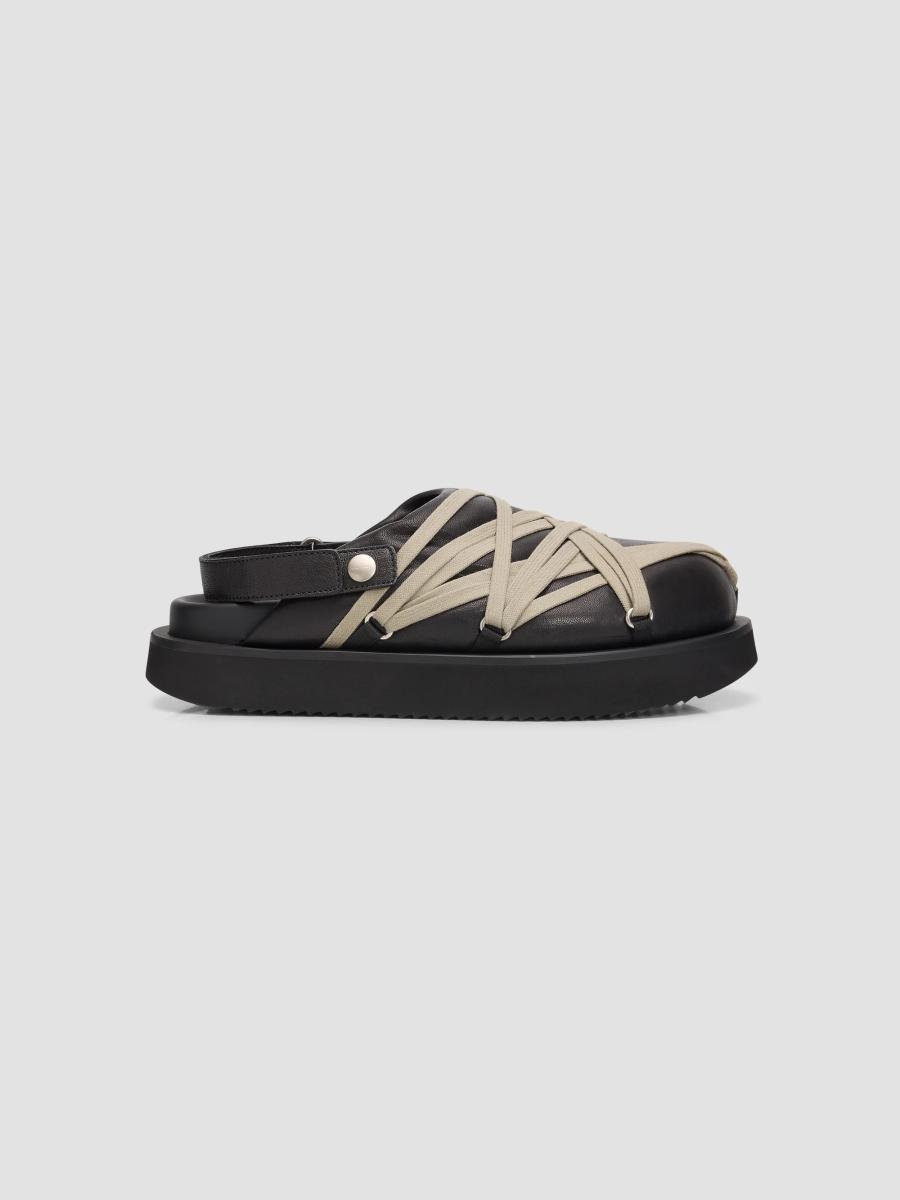 Rick Owens Women's Padded Leather Megalace Platform Mules In Black Pearl