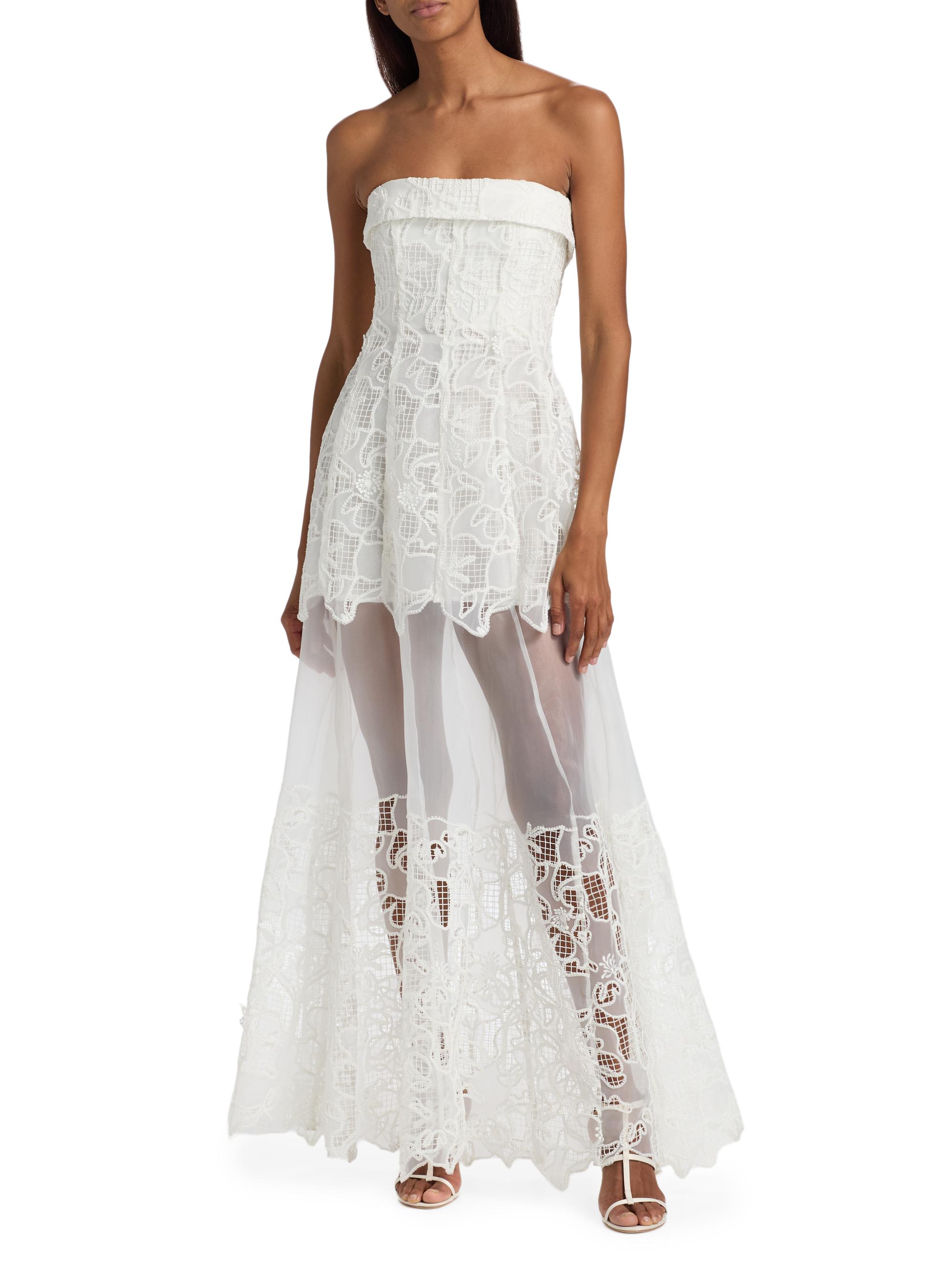 SIMKHAI Women's Rennis Lace Bustier Gown - | Thumbnail 3
