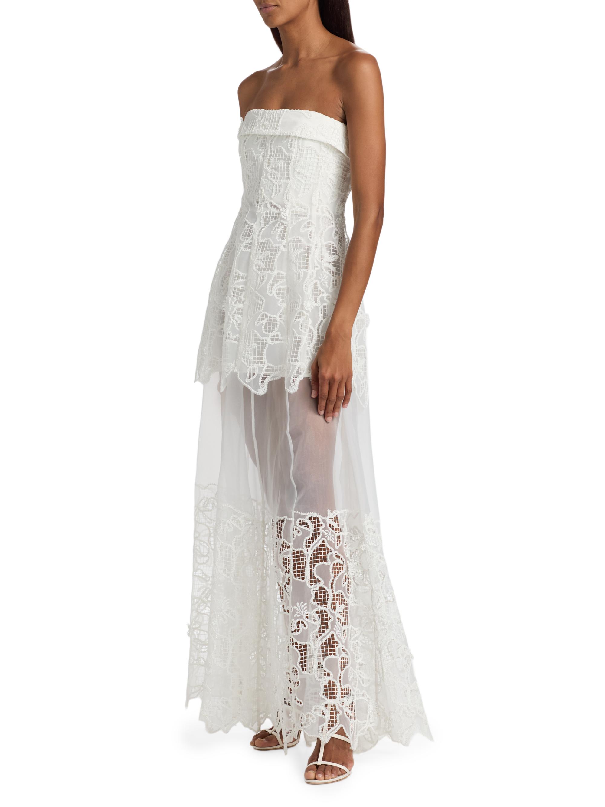 SIMKHAI Women's Rennis Lace Bustier Gown - | Thumbnail 4