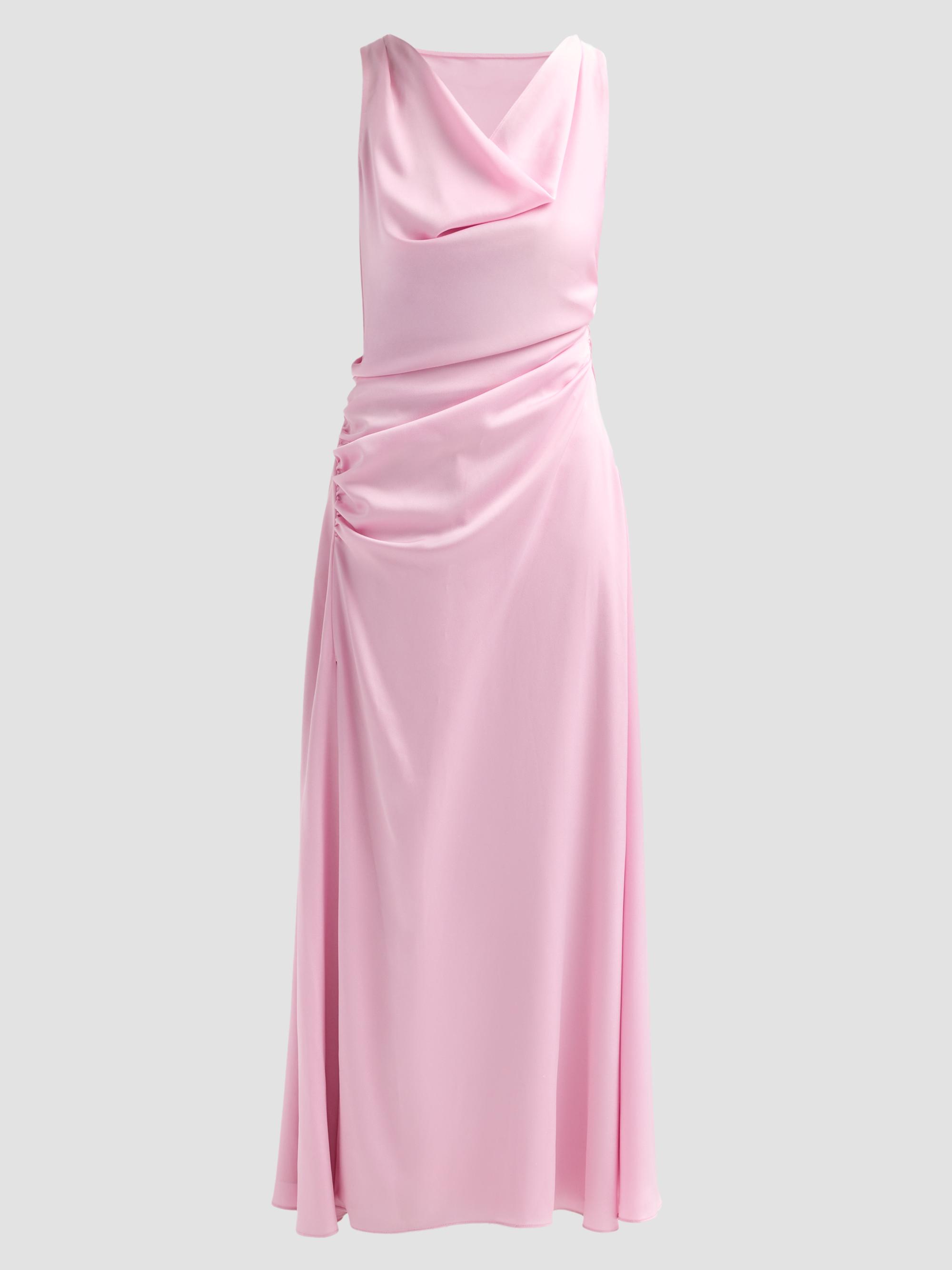 SIMKHAI Women's Elinne Ruched Satin Gown - Bubblegum