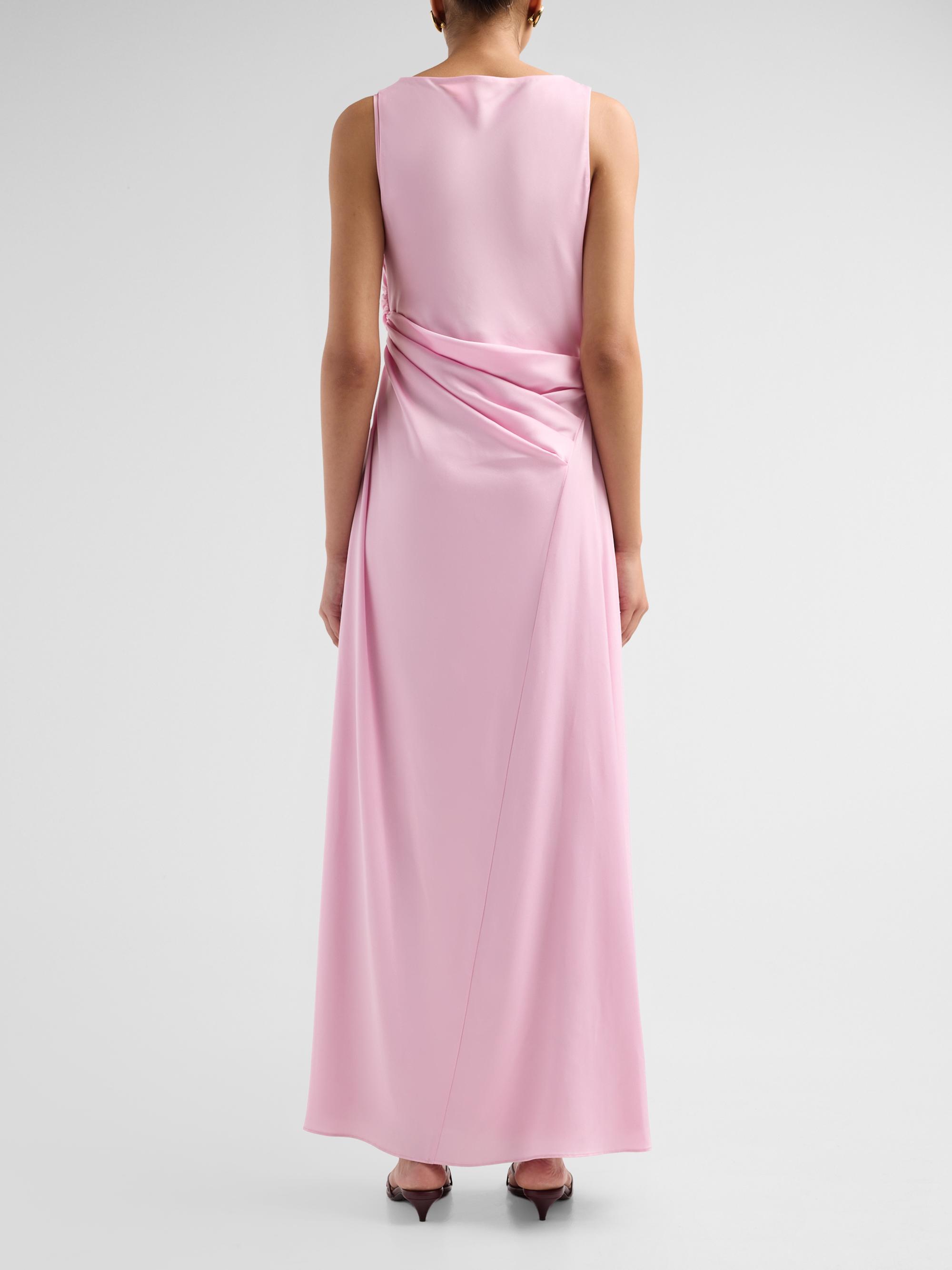 SIMKHAI Women's Elinne Ruched Satin Gown - Bubblegum | Thumbnail 3