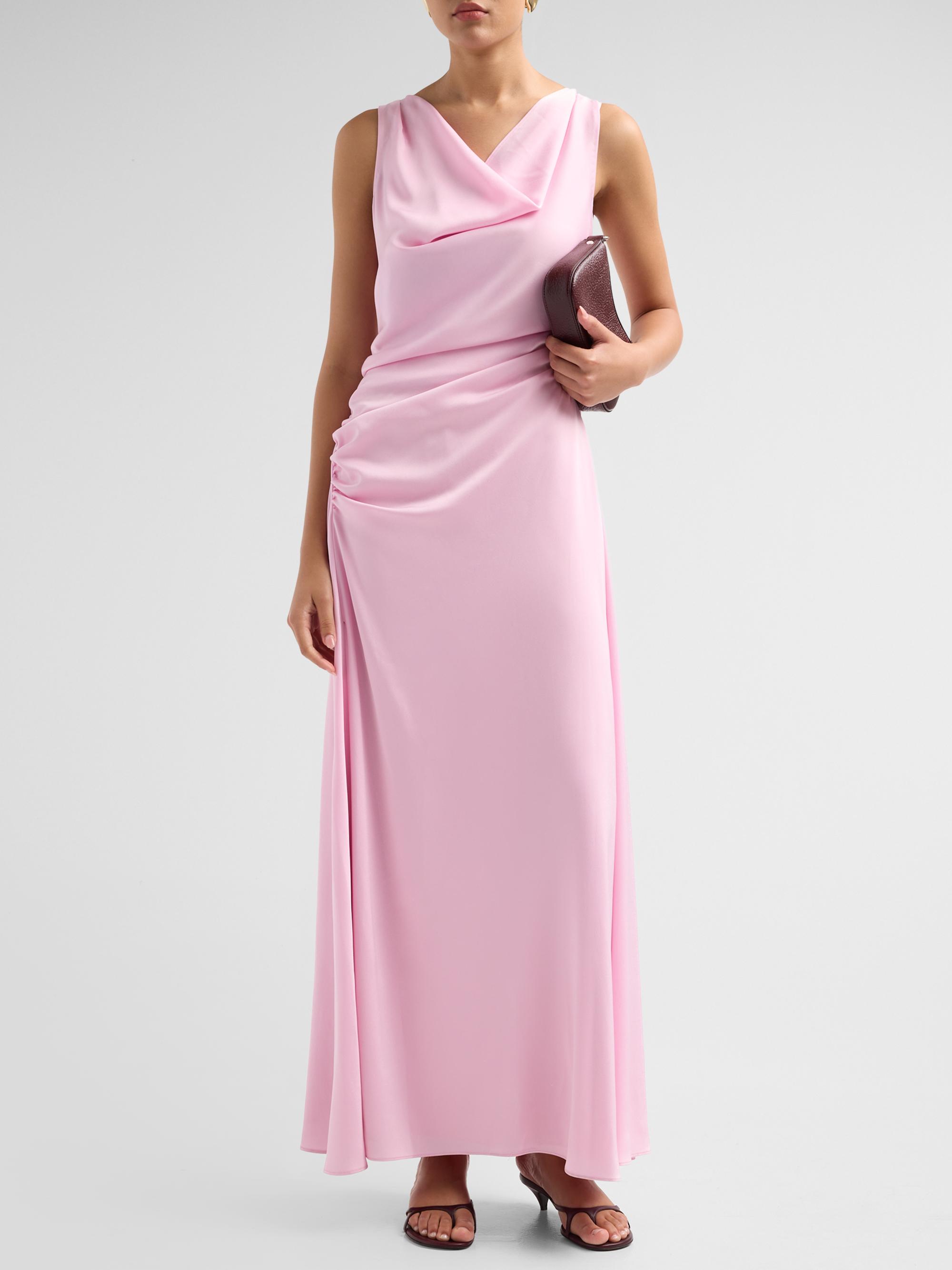 SIMKHAI Women's Elinne Ruched Satin Gown - Bubblegum | Thumbnail 2