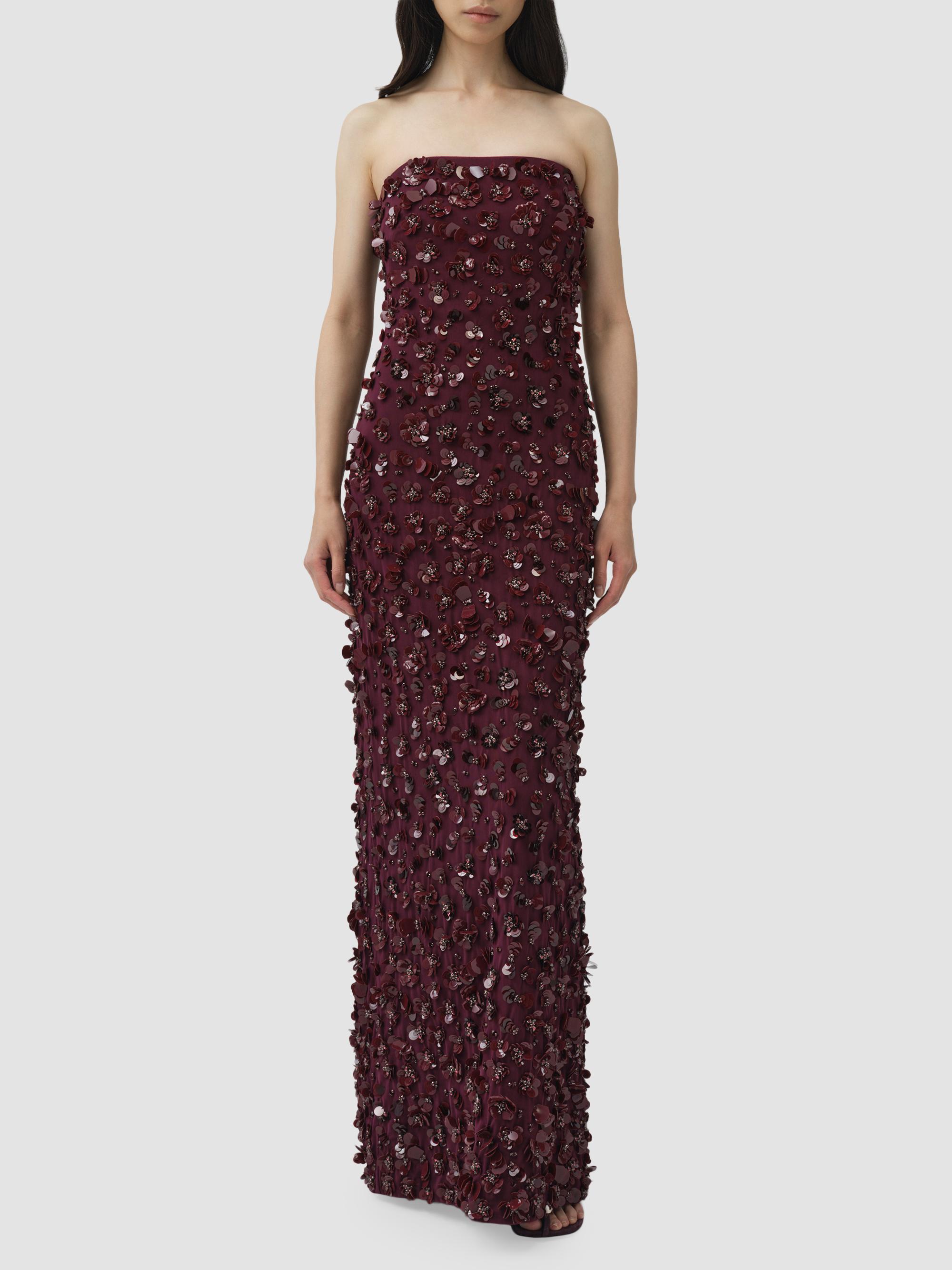 Serafina Embellished Strapless Column Gown