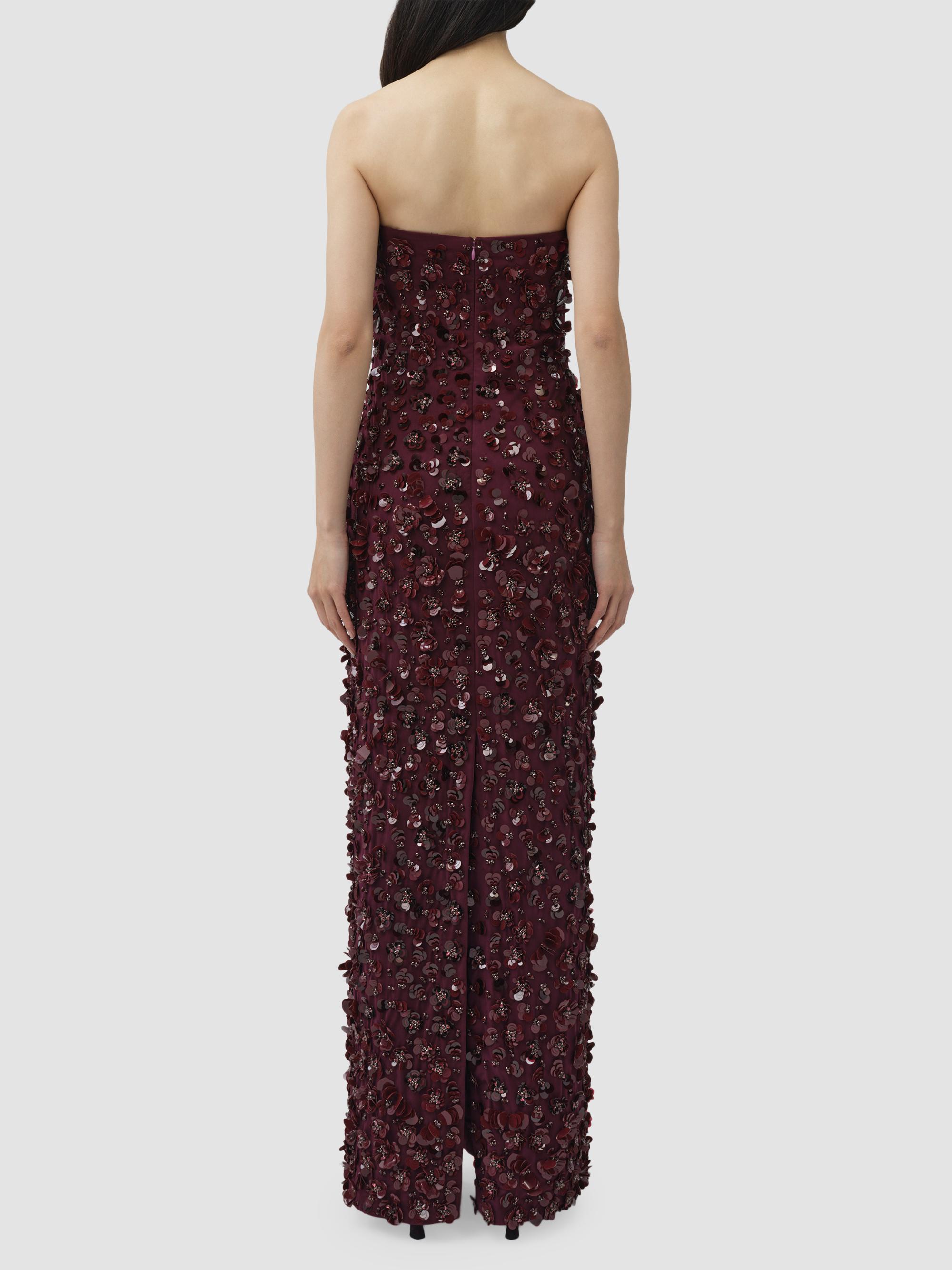 Serafina Embellished Strapless Column Gown