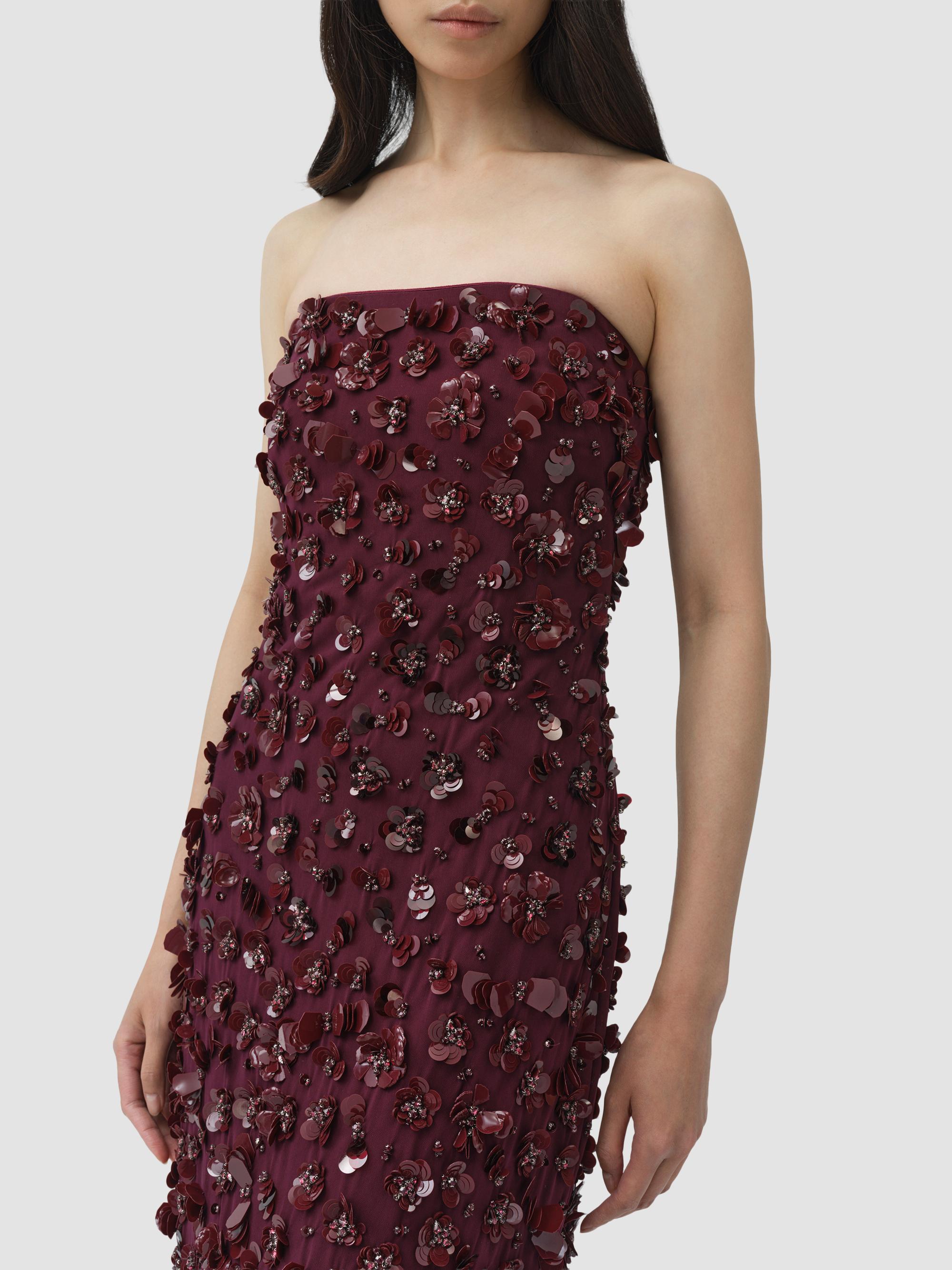 Serafina Embellished Strapless Column Gown