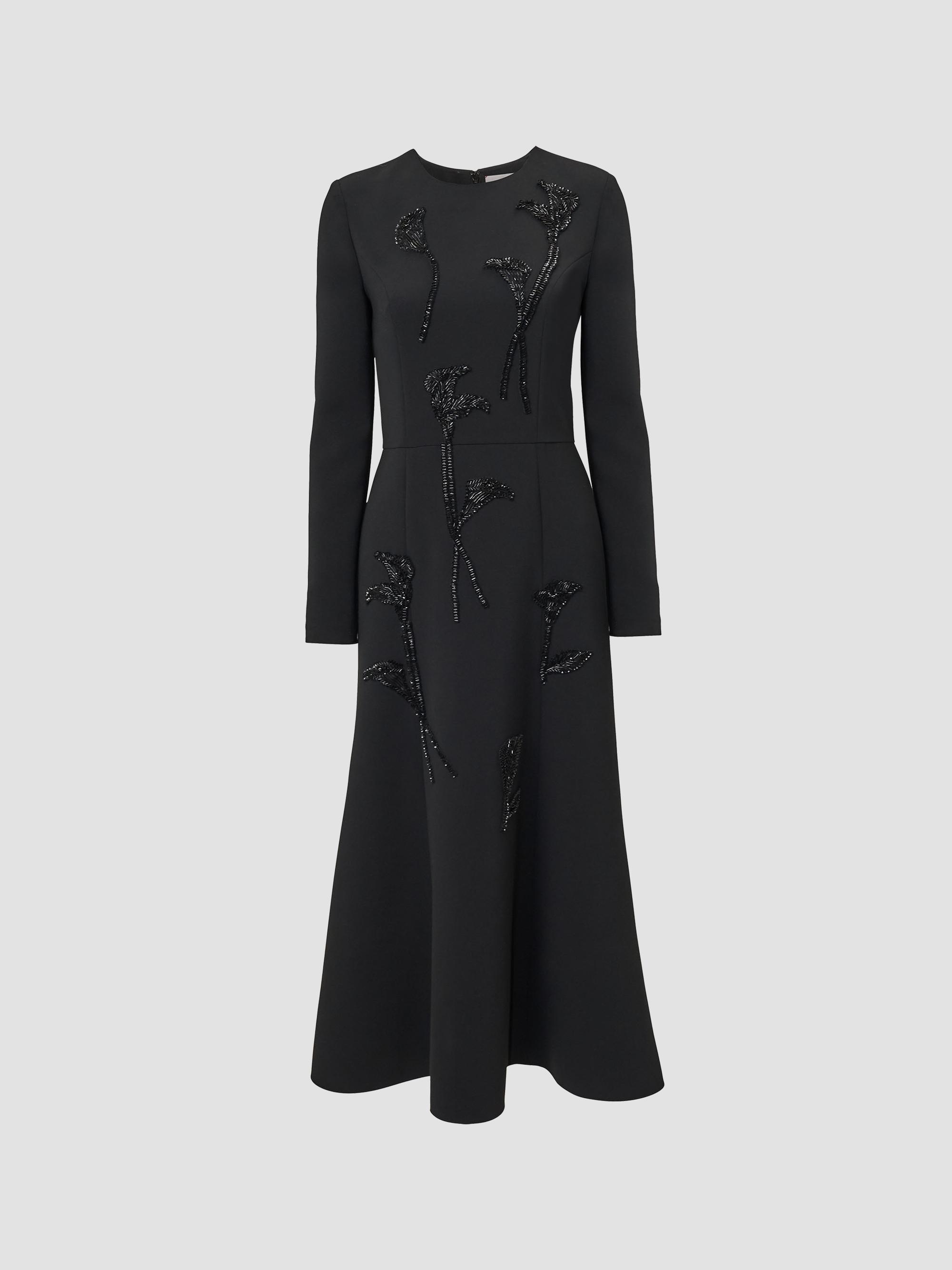 saks black dress Women's Designer Midi Dresses Asymmetric Draped Neckline Maxi