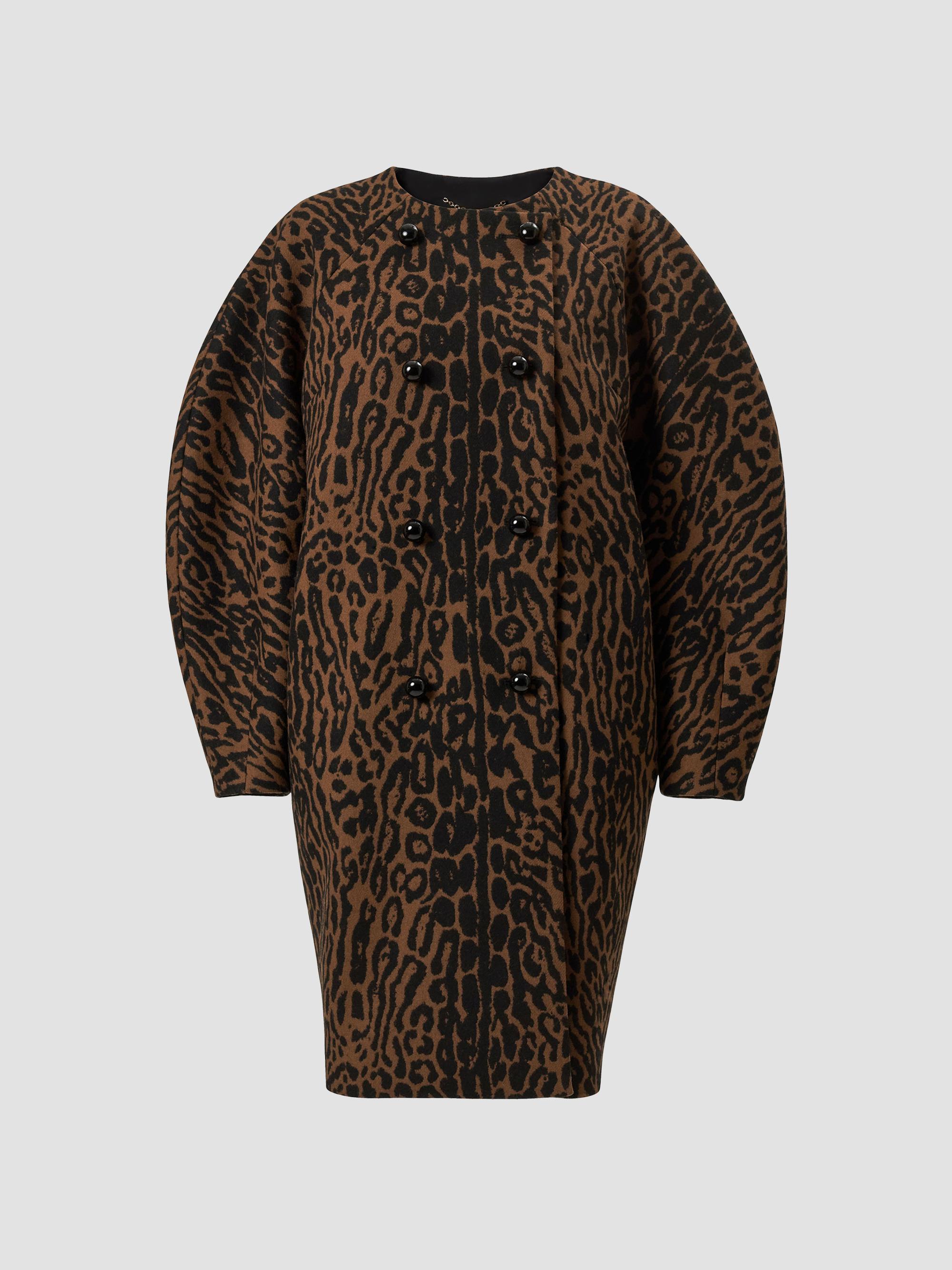 Wool Double-Breasted Cocoon Coat