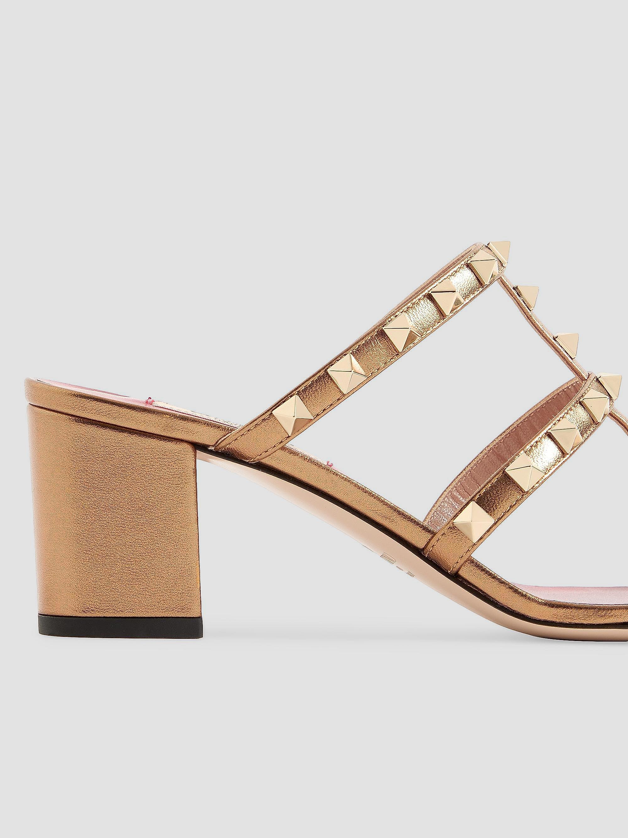 Valentino Garavani Rockstud Slide 60MM Sandals in Laminated Nappa