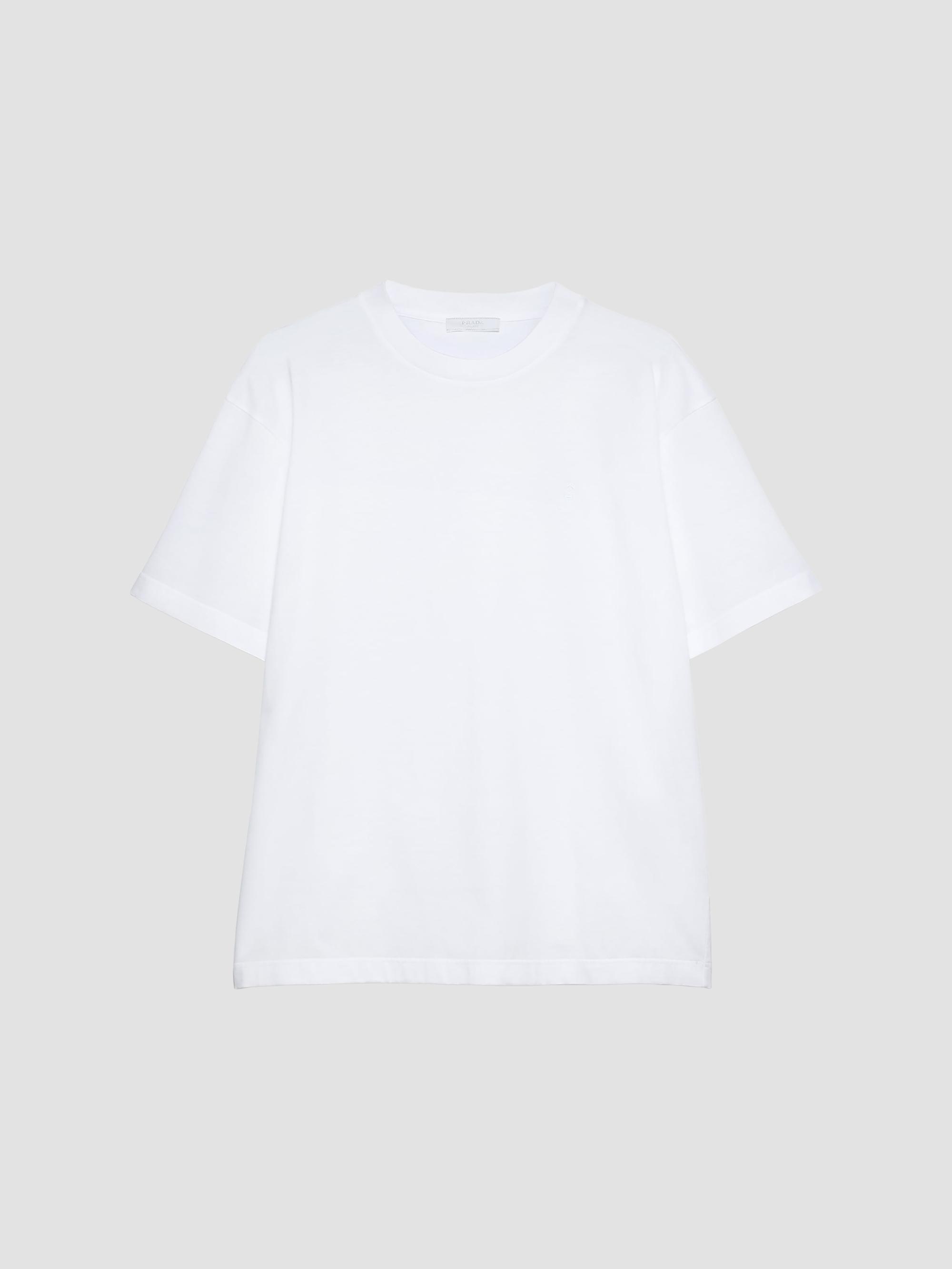 Prada Men's Cotton T-Shirt - White | Thumbnail 6
