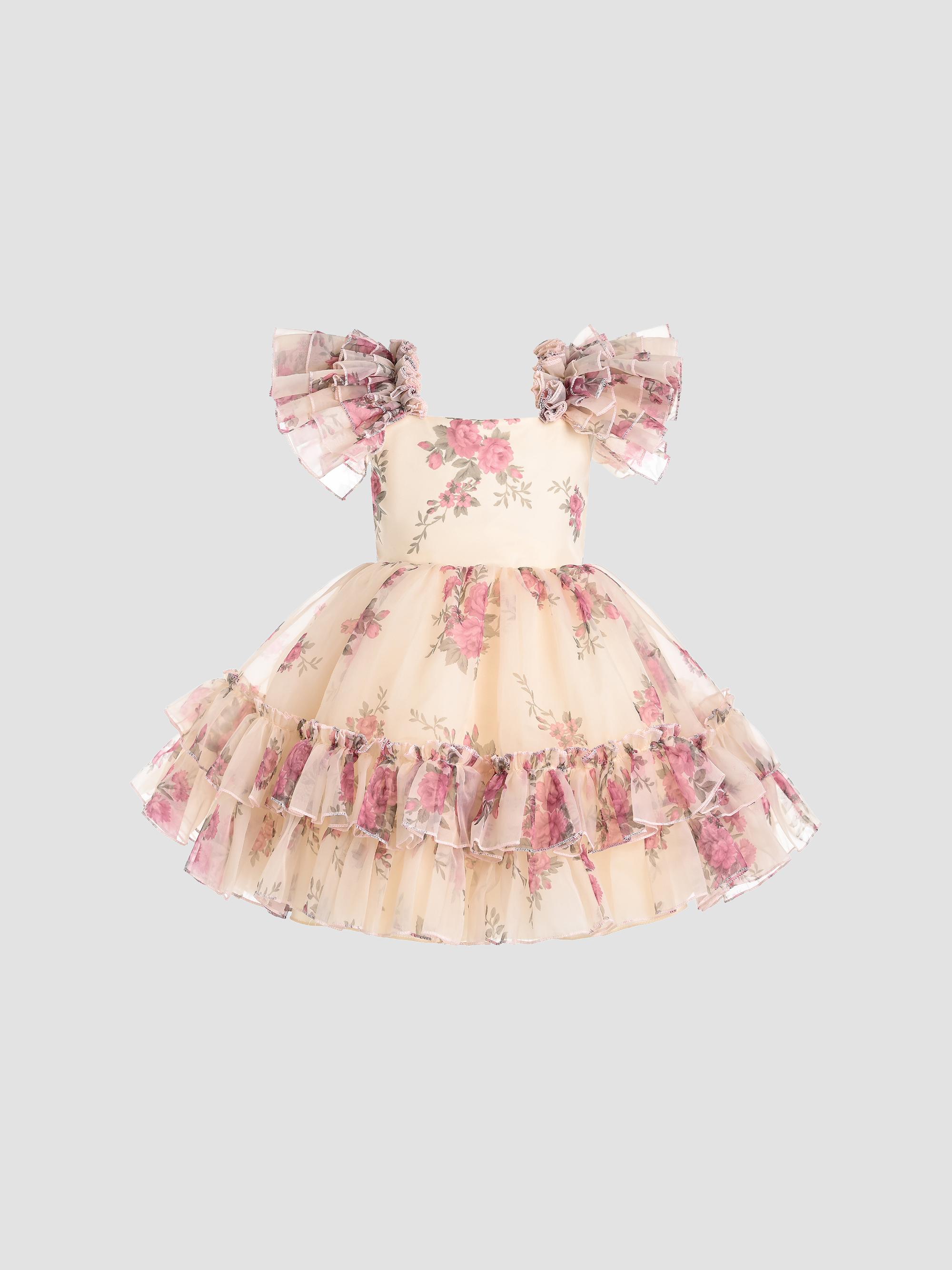 Tulleen Little Girl's & Girl's Sequin Feather-Hem Dress | Saks Fifth Avenue