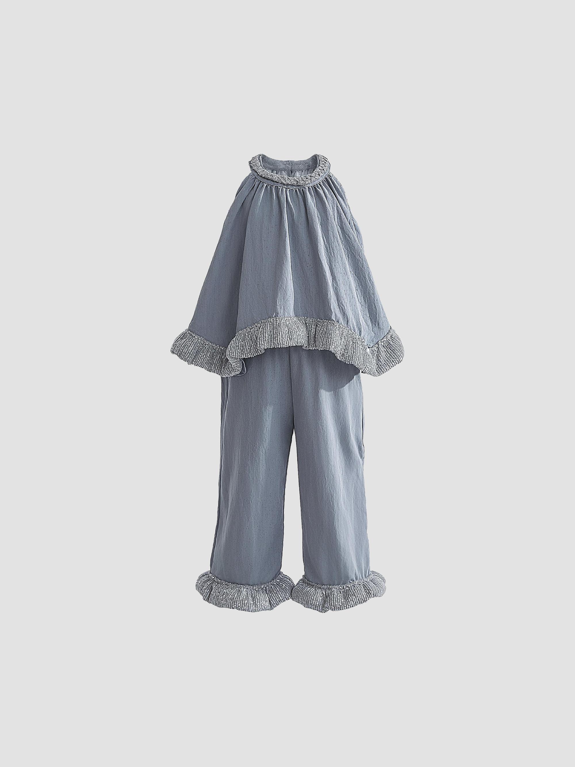 Tulleen Little Girl's & Girl's Calyra Pant Set - Blue | Thumbnail 8