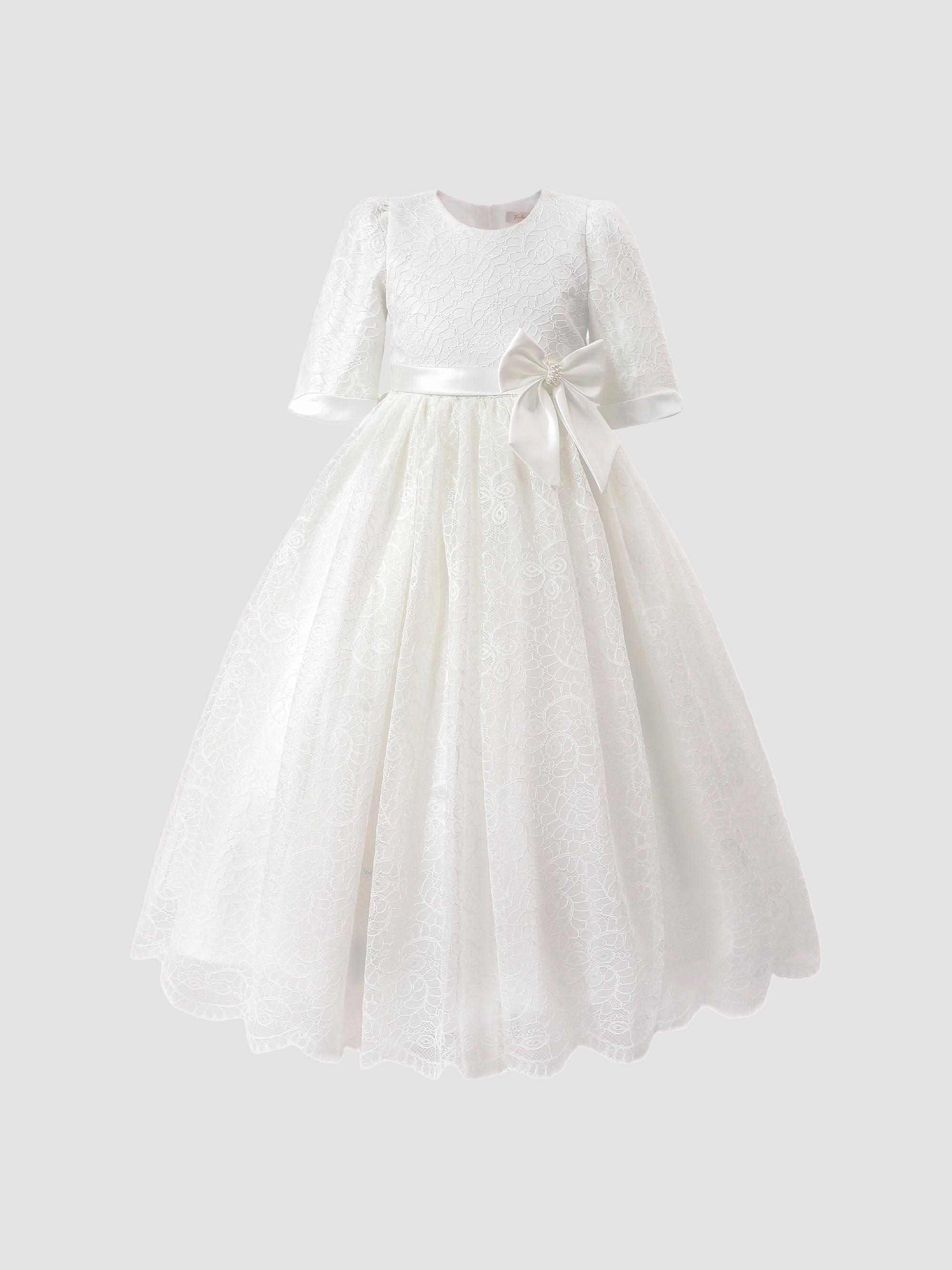 lace reception dresses for bride Short Lace Wedding Reception Dress Size 24W / Ivory