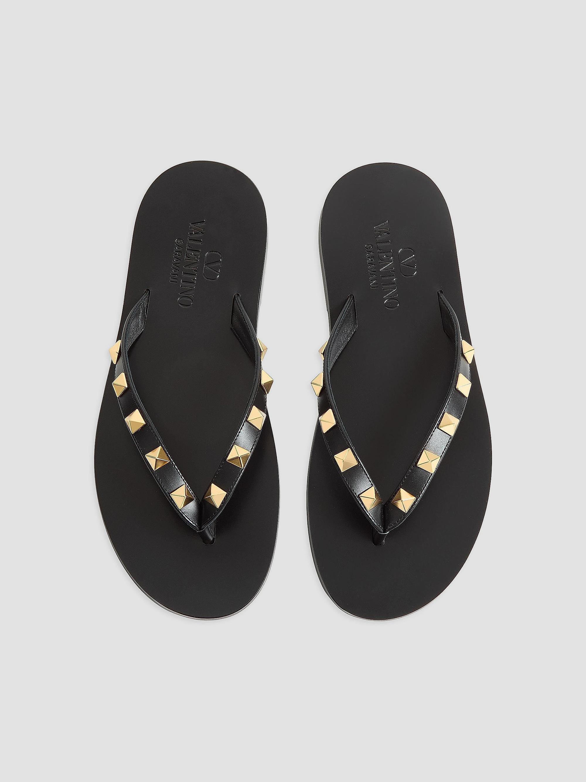 Valentino Garavani Rockstud Calfskin 05MM Thong Sandals | Saks