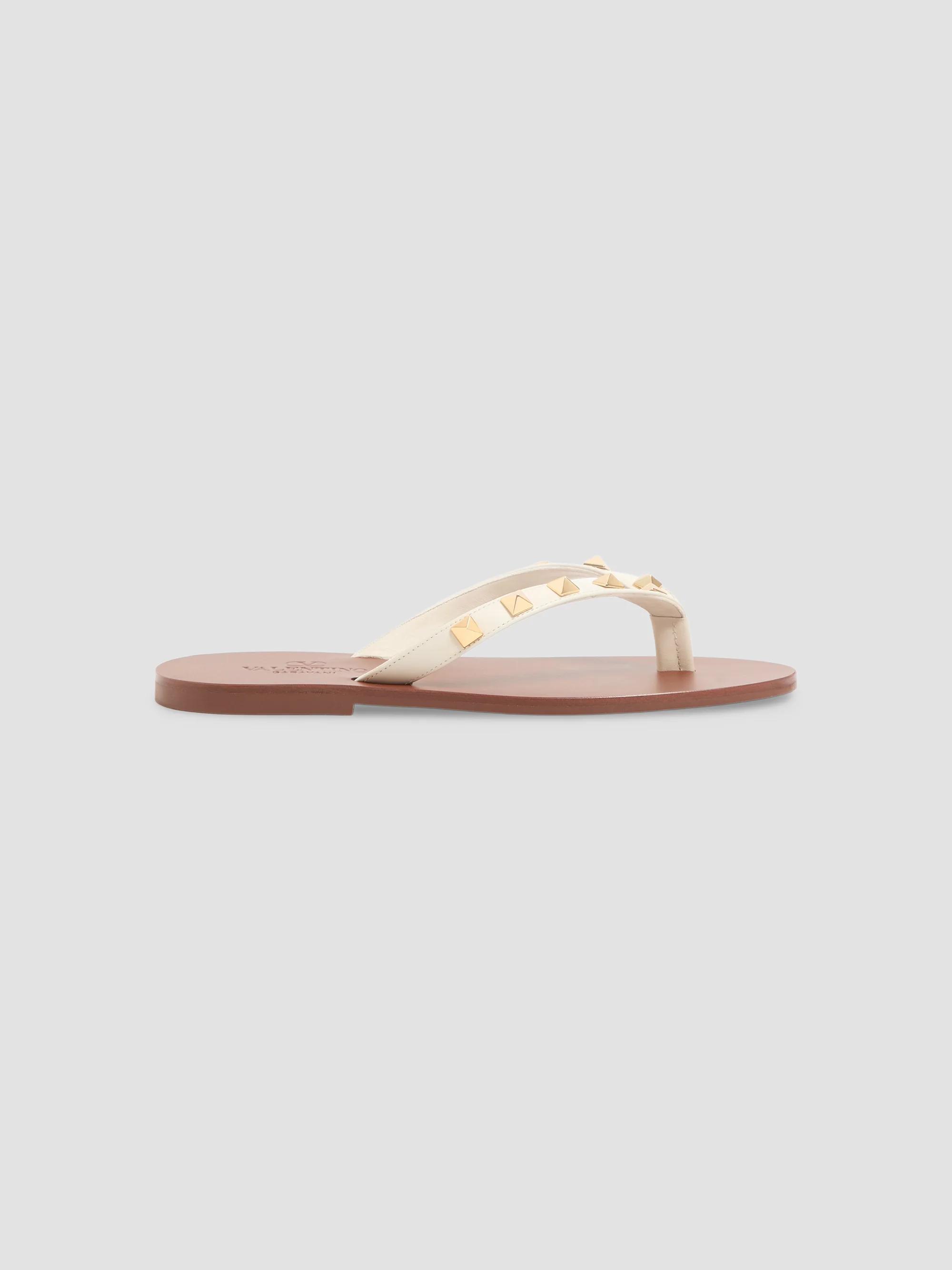 Valentino Garavani Rockstud Calfskin Leather Slide Sandals 60MM