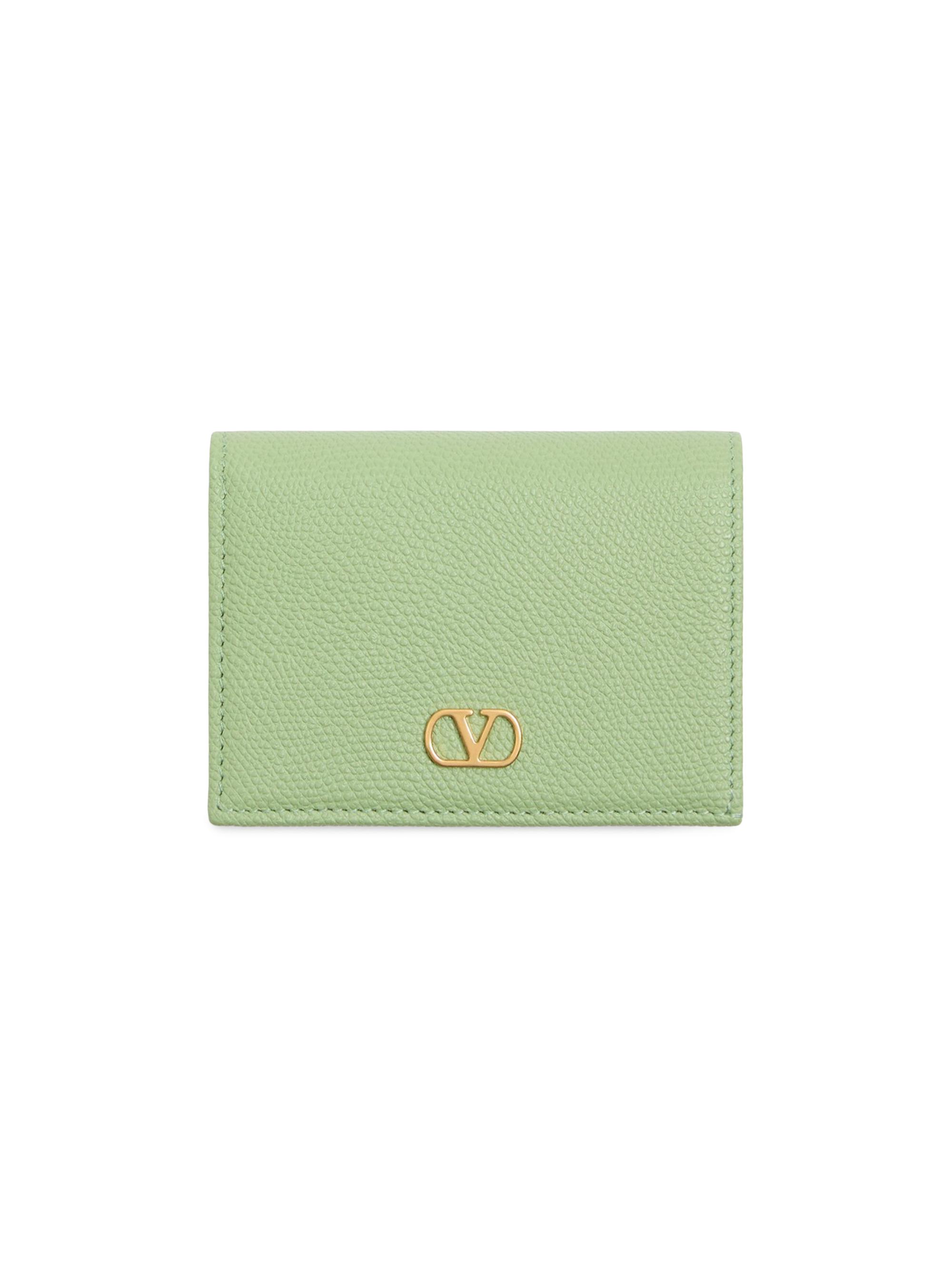 Valentino Garavani Women's VLogo Signature Grainy Calfskin Wallet - Mint